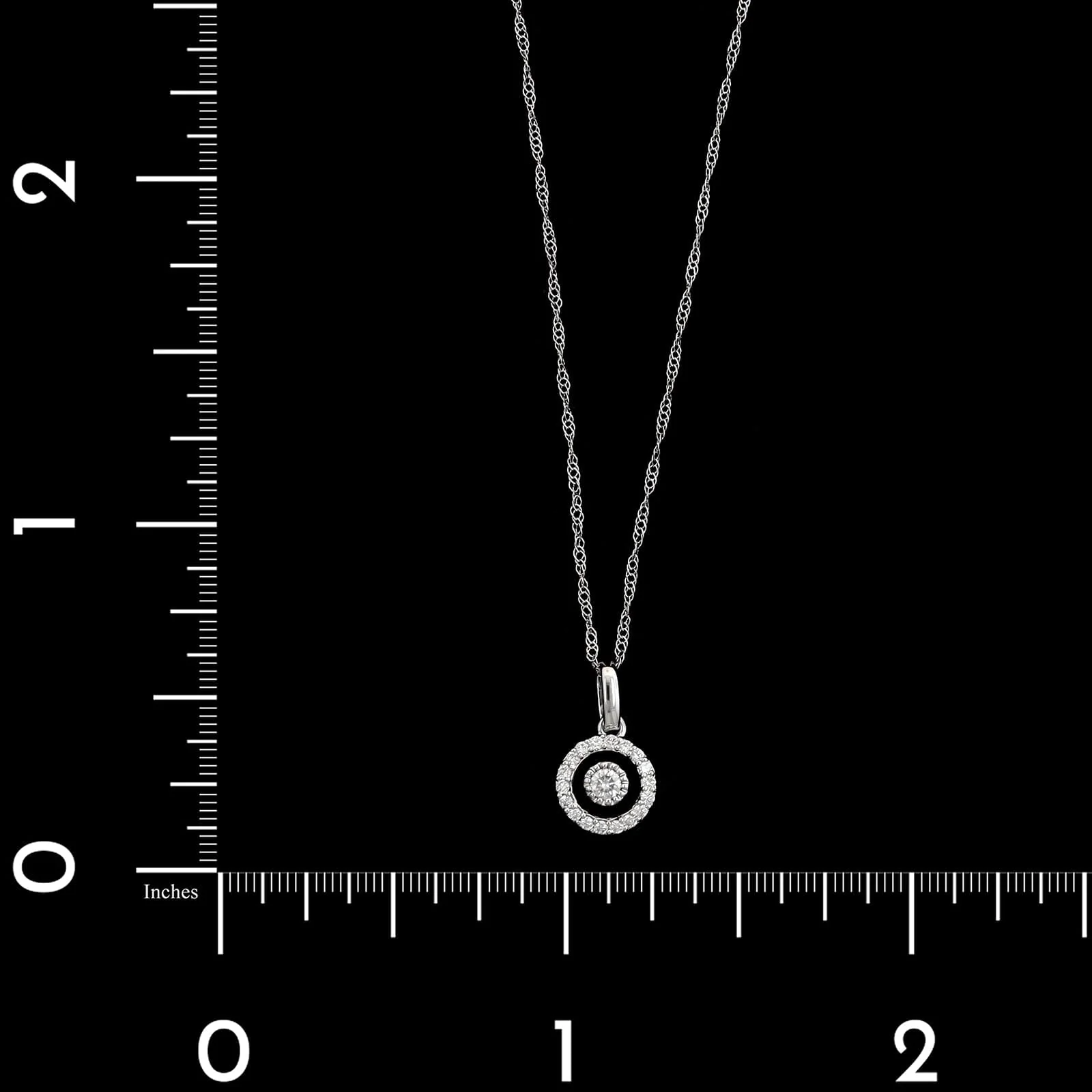 14K White Gold Estate Diamond Halo Pendant Necklace - Image 4