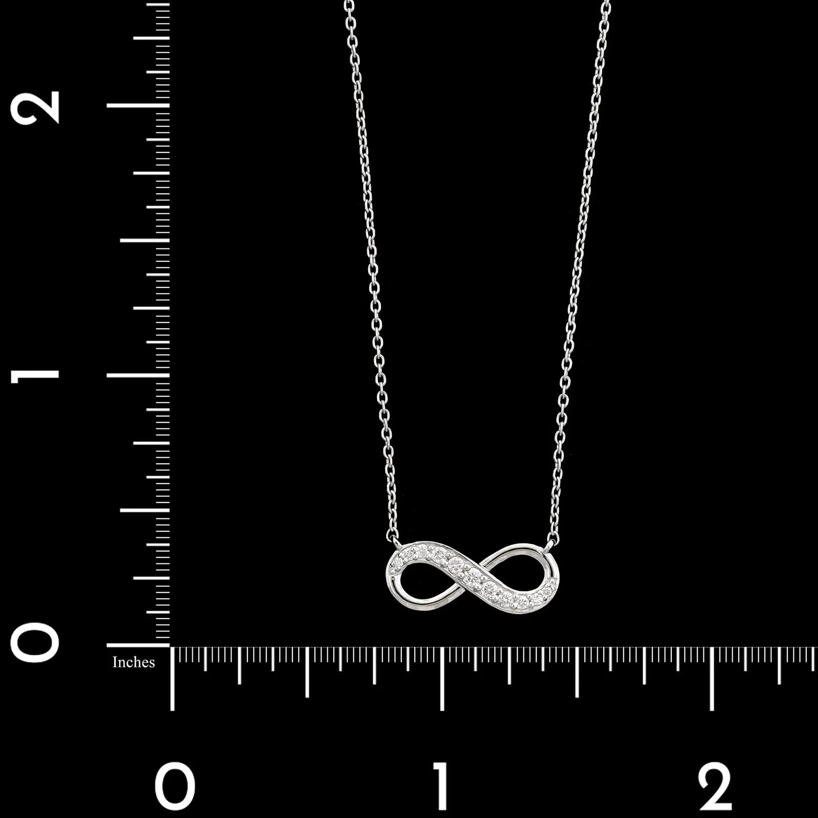 14K White Gold Estate Diamond Infinity Pendant Necklace - Image 4