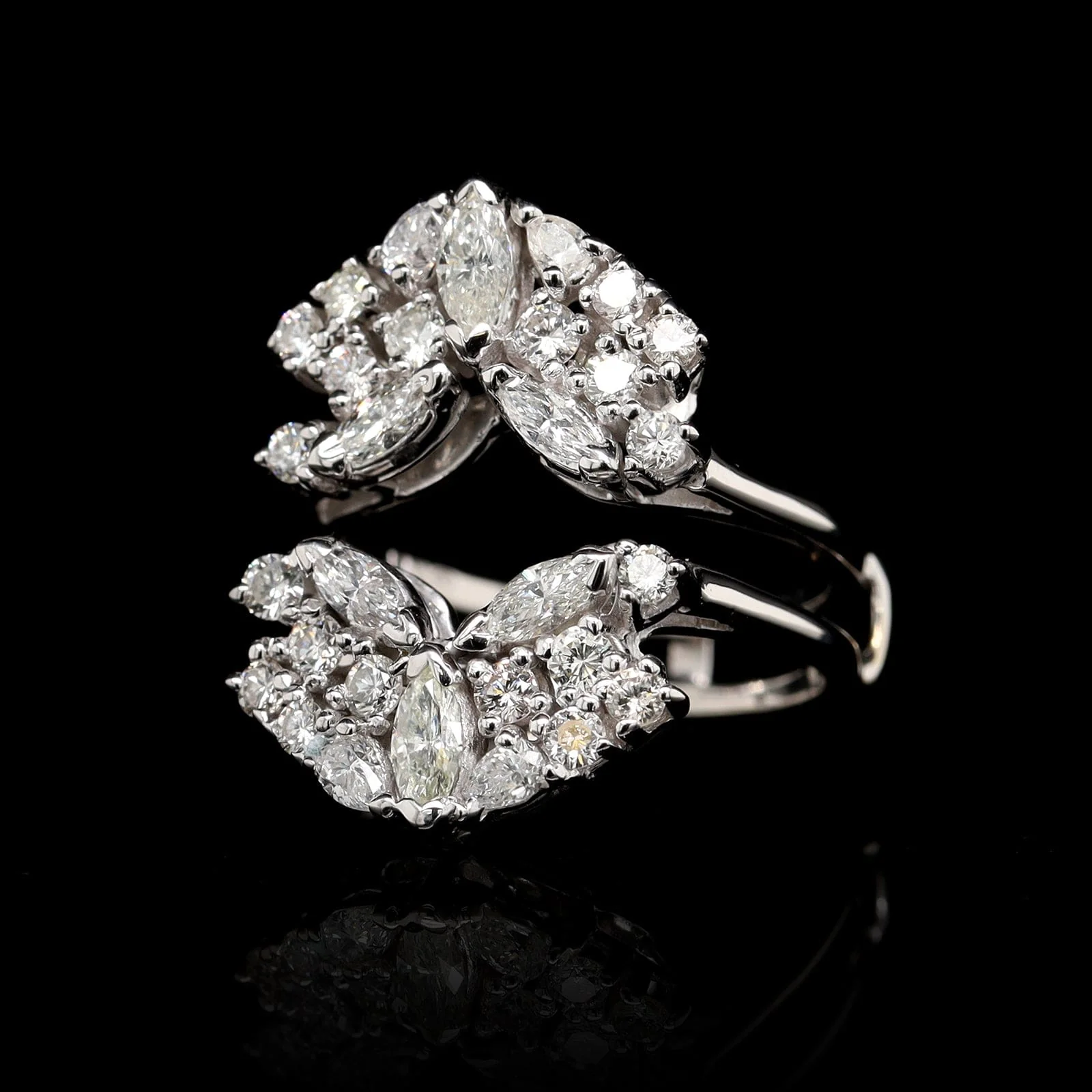 14K White Gold Estate Diamond Insert Wrap