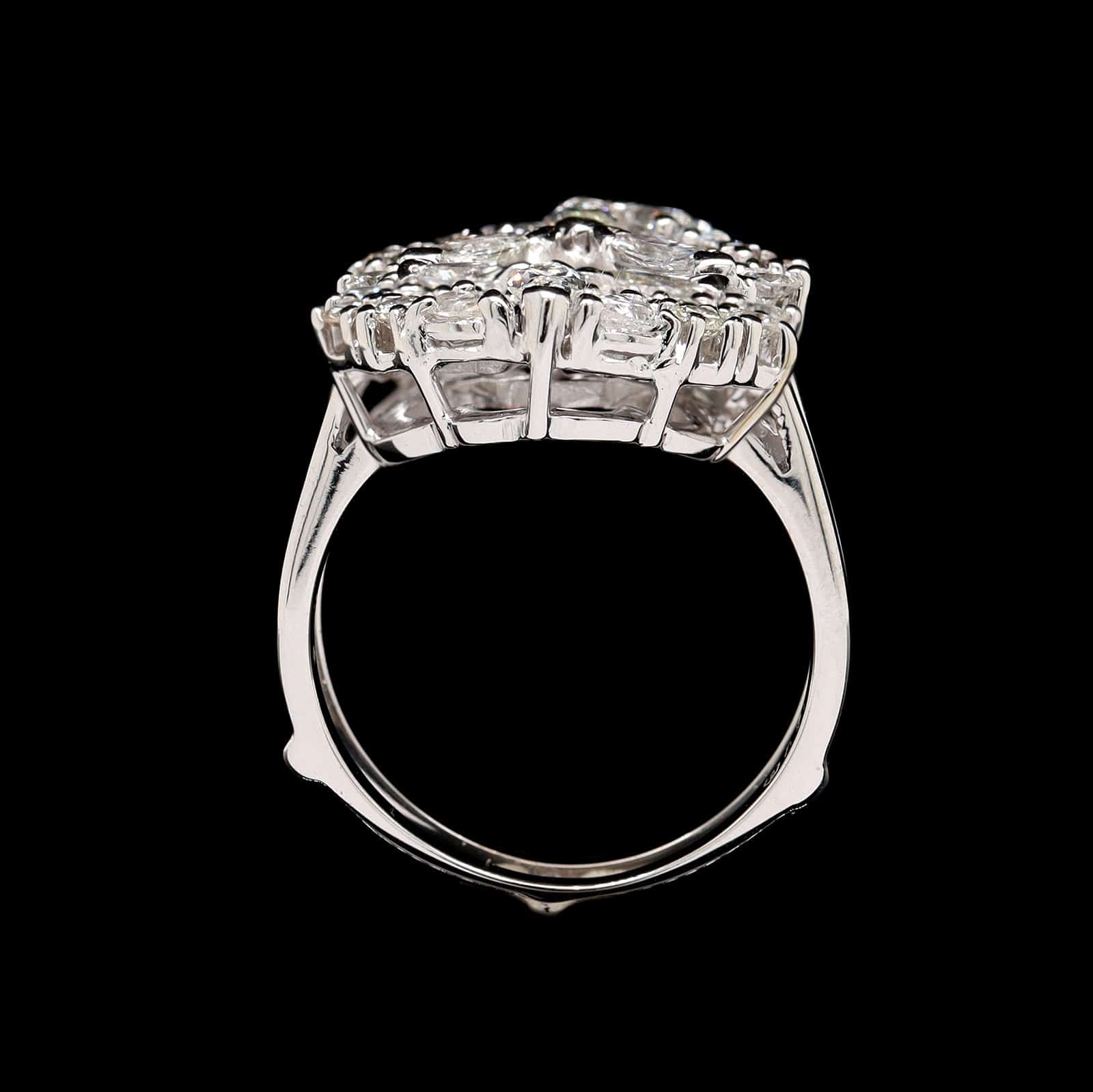 14K White Gold Estate Diamond Insert Wrap - Image 3
