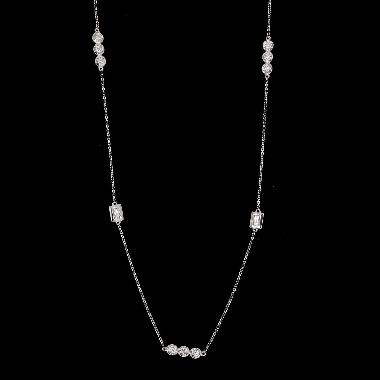 14K White Gold Estate Diamond Necklace
