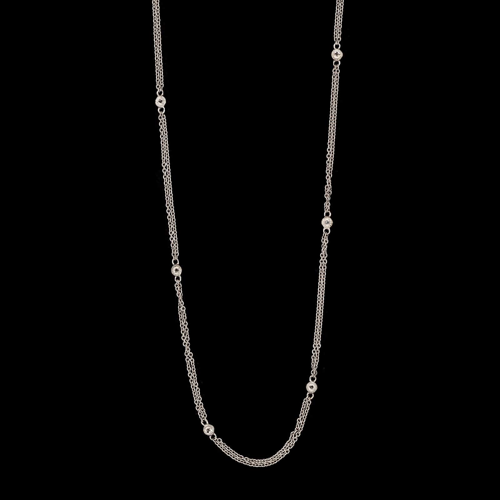 14K White Gold Estate Diamond Necklace - Image 2