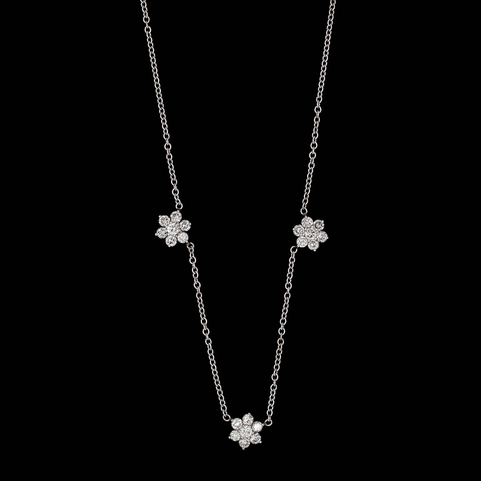 14K White Gold Estate Diamond Necklace