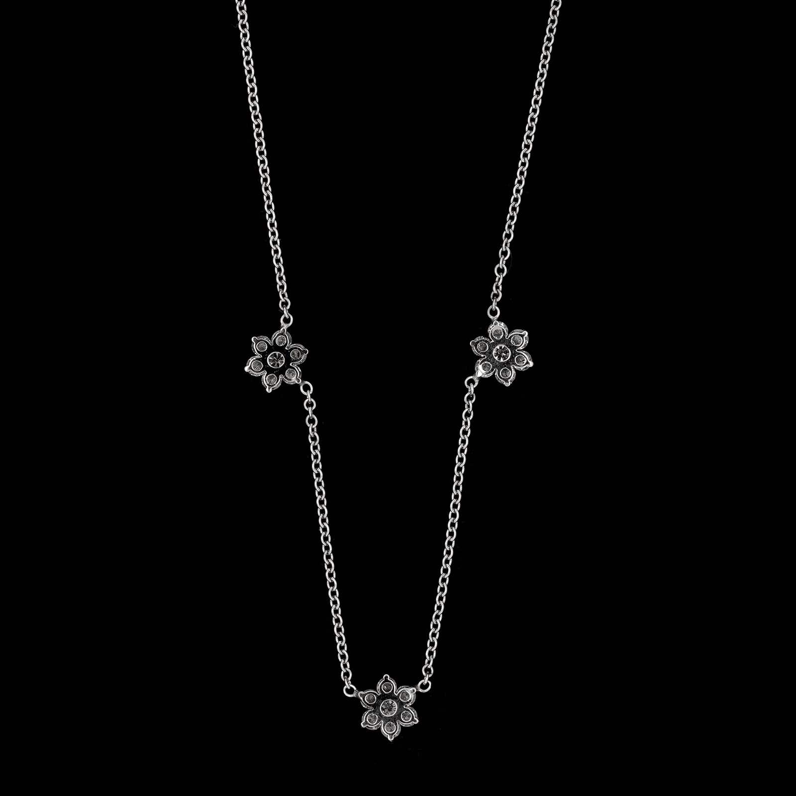 14K White Gold Estate Diamond Necklace - Image 2