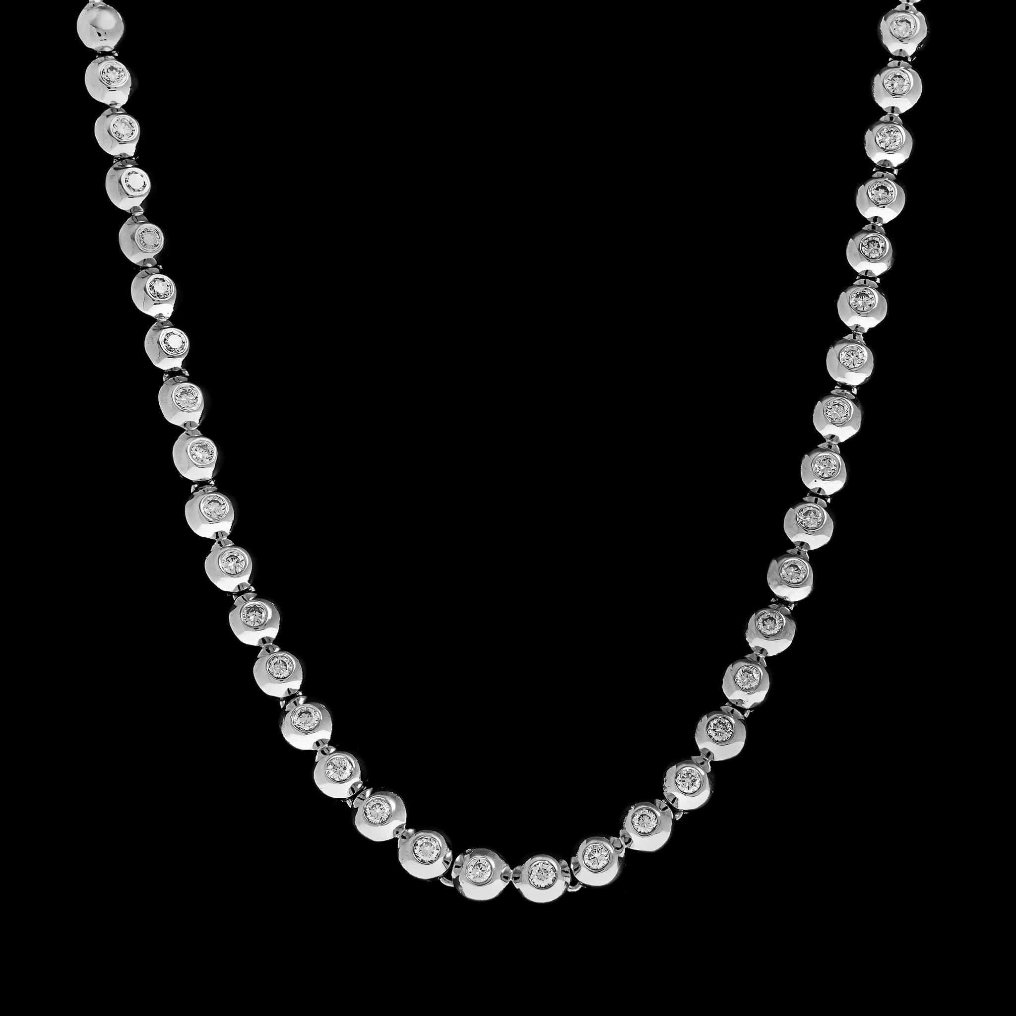 14K White Gold Estate Diamond Necklace