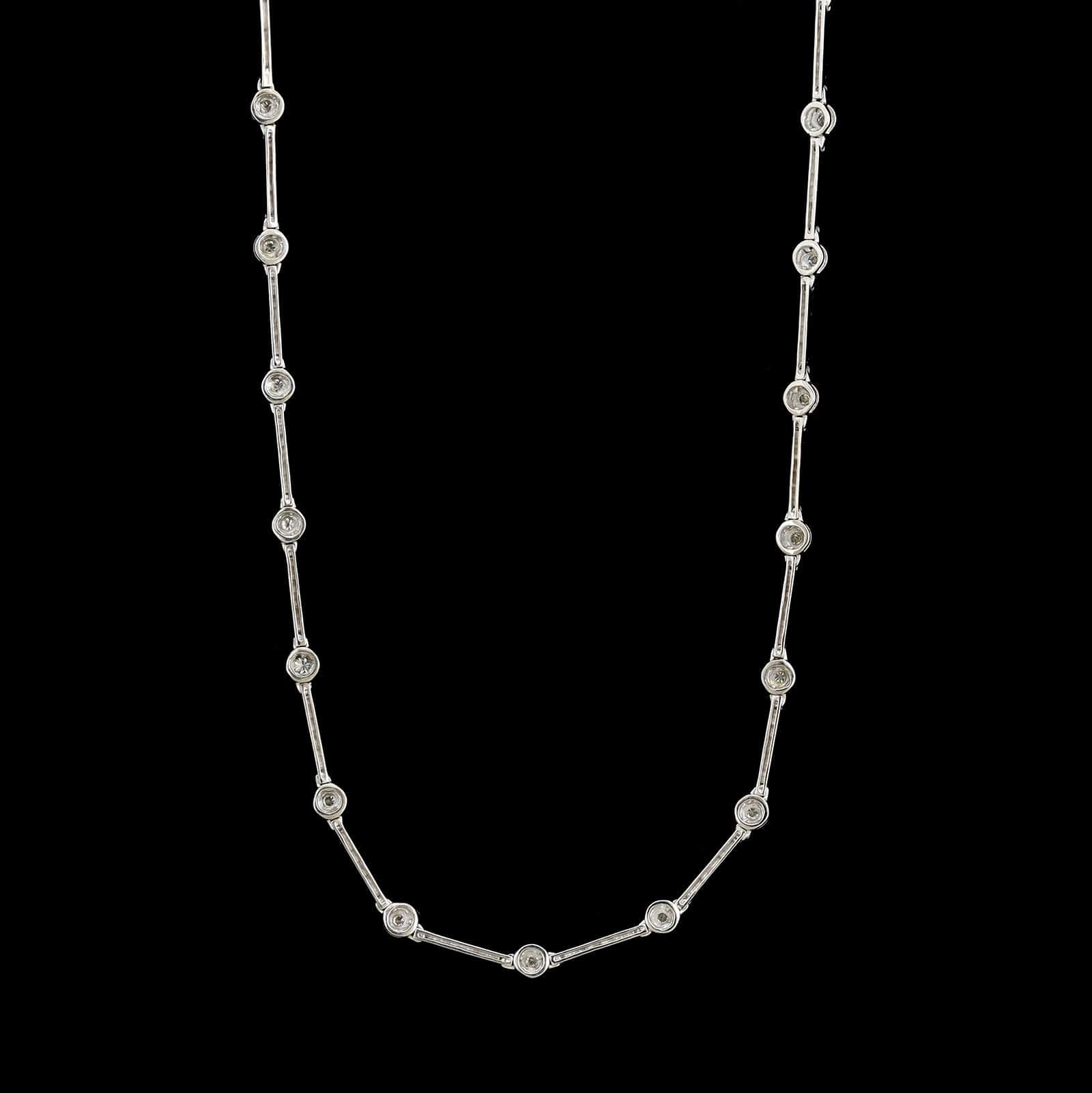 14K White Gold Estate Diamond Necklace - Image 2