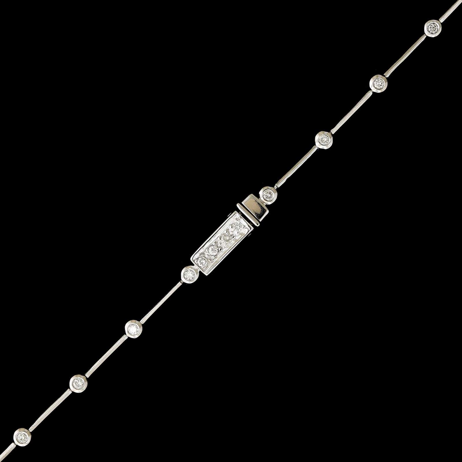 14K White Gold Estate Diamond Necklace - Image 3