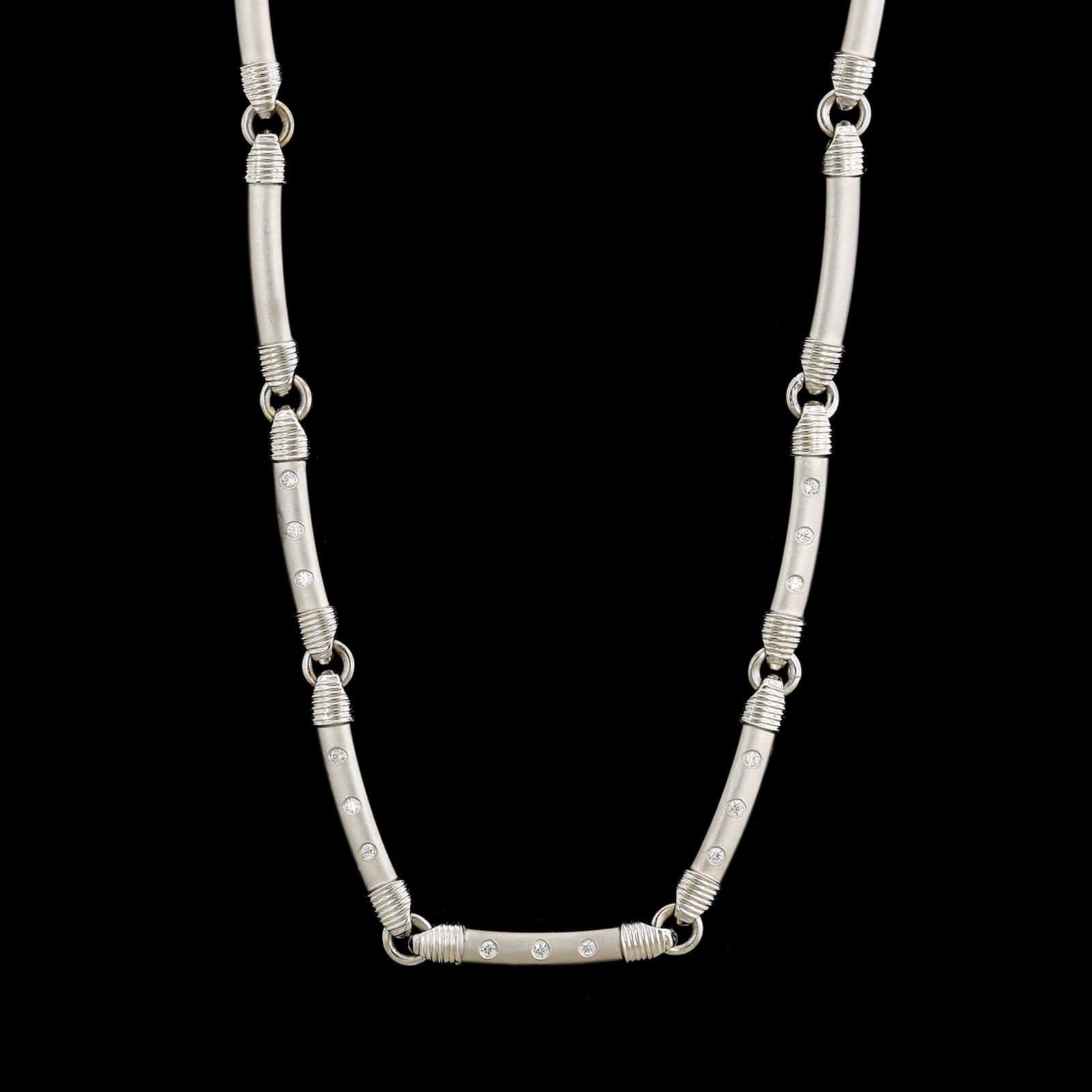14K White Gold Estate Diamond Necklace
