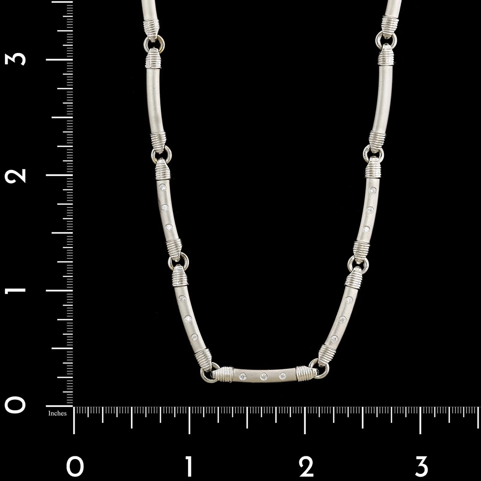 14K White Gold Estate Diamond Necklace - Image 4