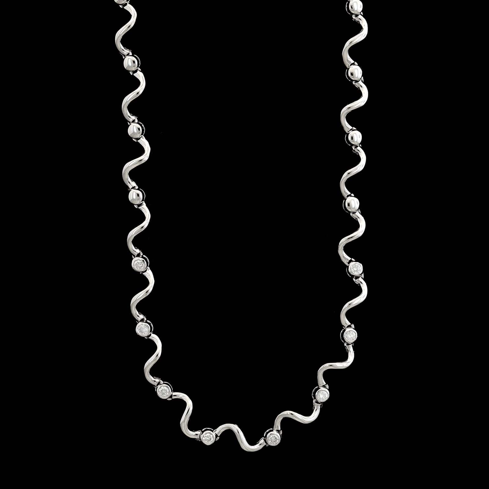 14K White Gold Estate Diamond Necklace