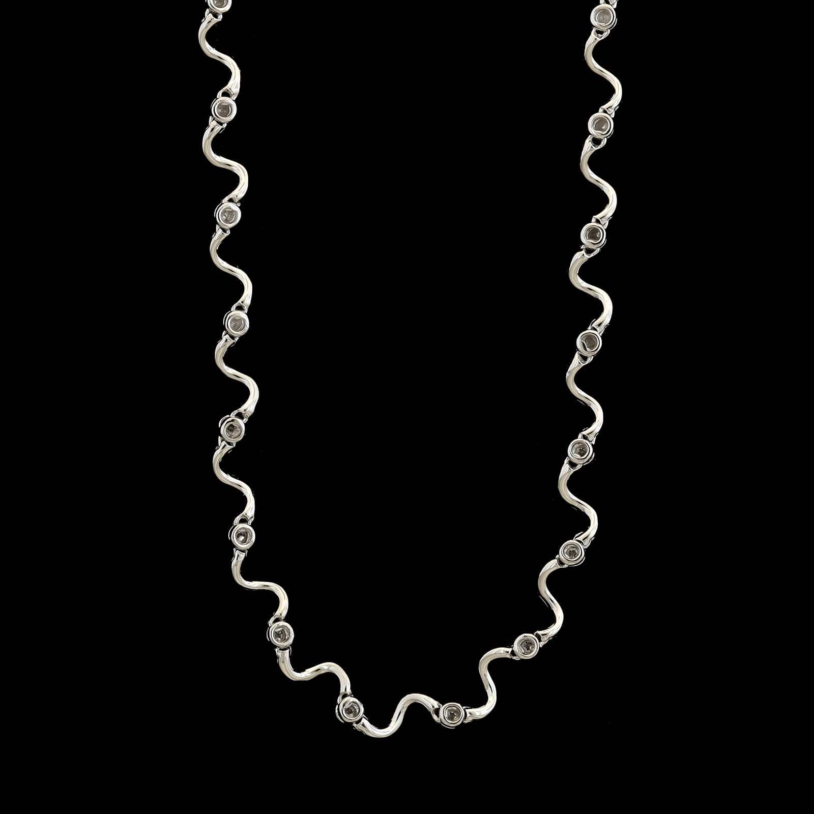 14K White Gold Estate Diamond Necklace - Image 2
