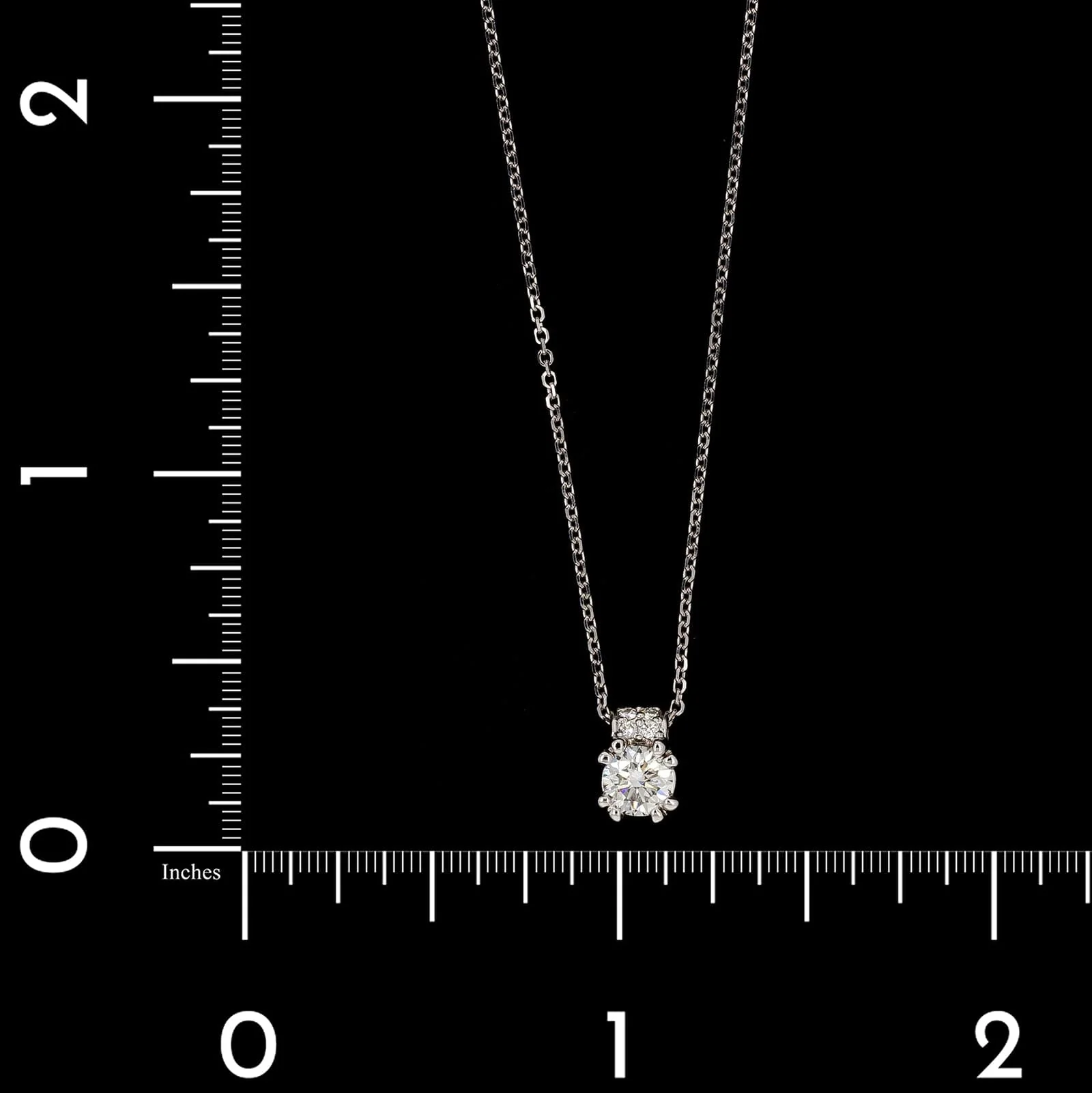 14K White Gold Estate Diamond Pendant Necklace - Image 4