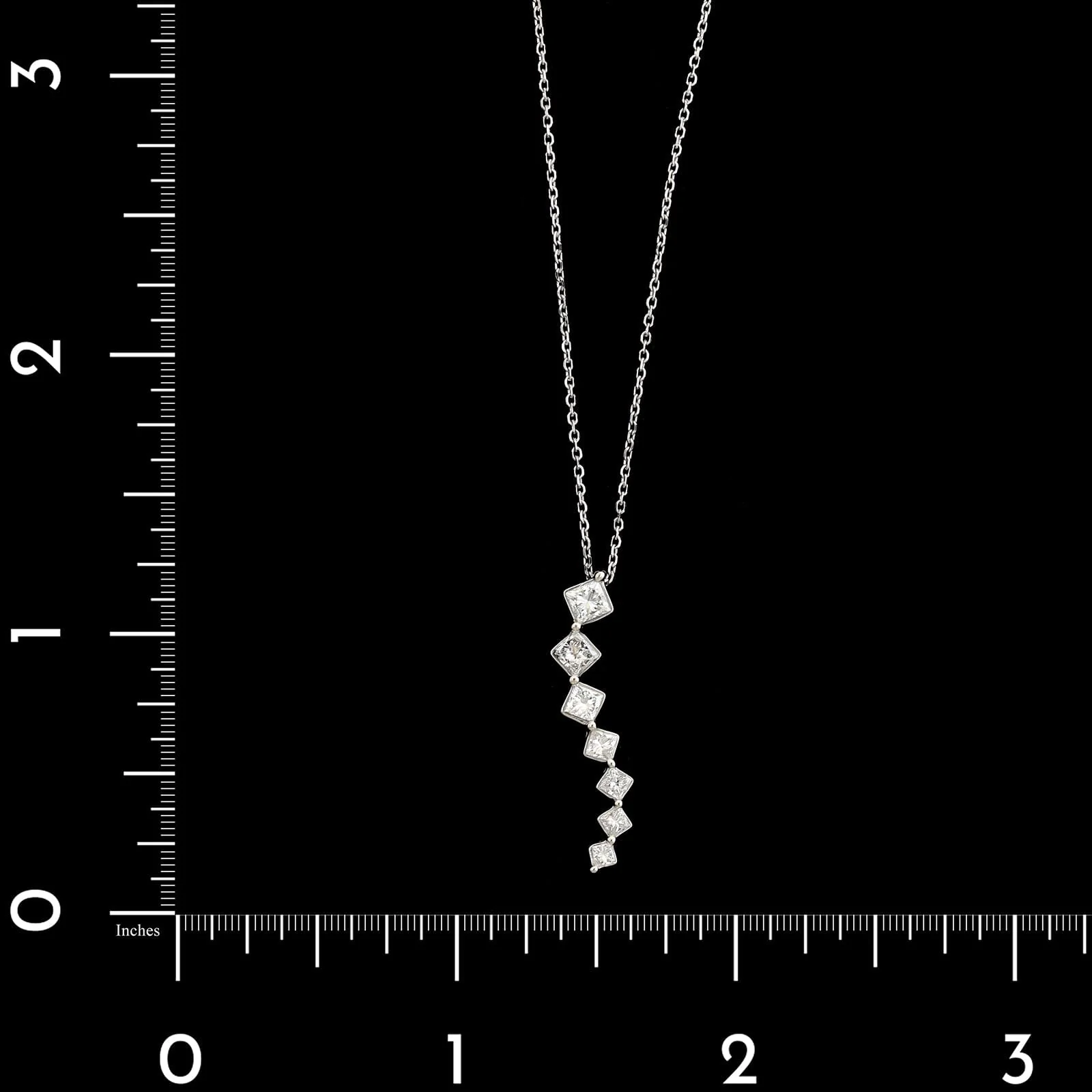 14K White Gold Estate Diamond Pendant Necklace - Image 4