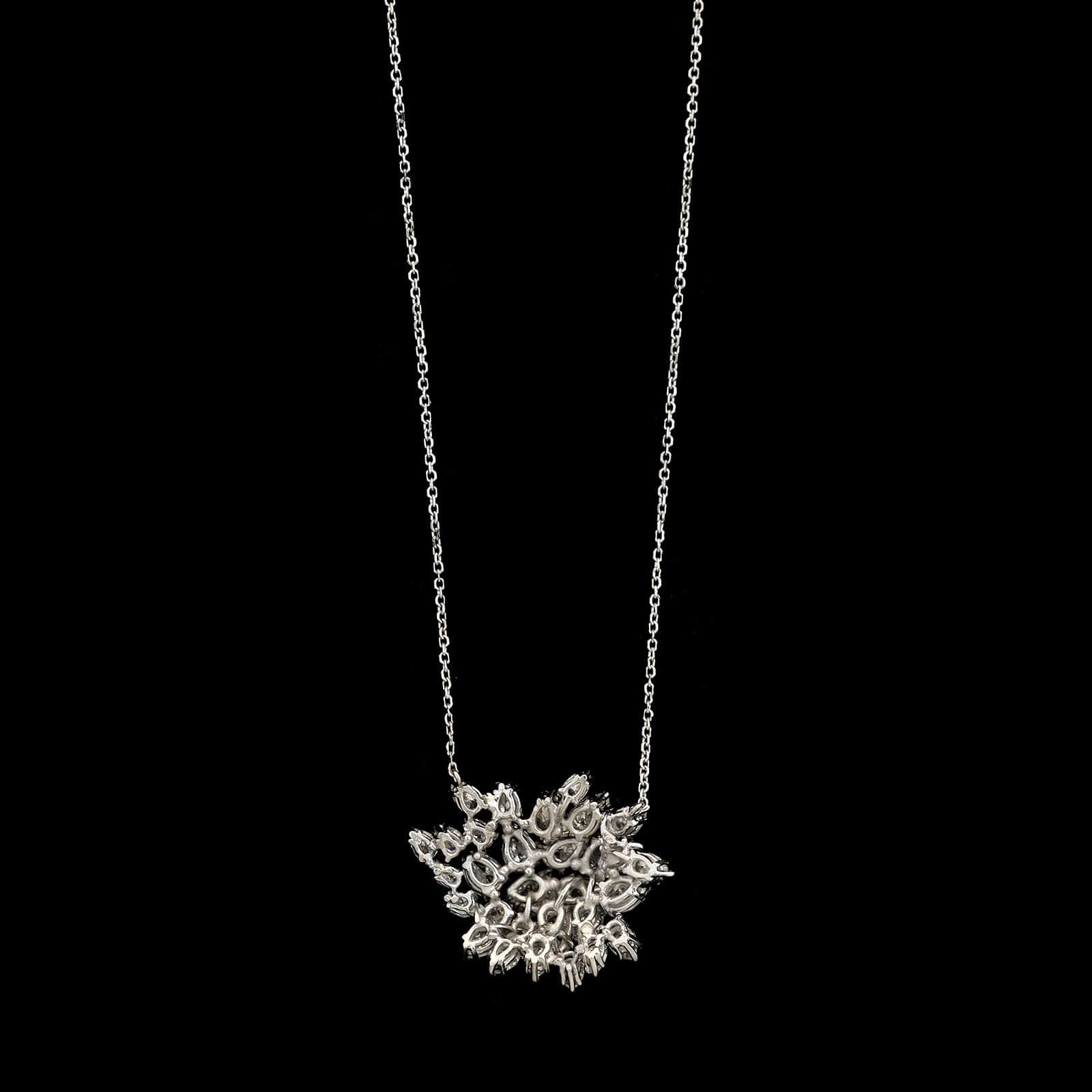 14K White Gold Estate Diamond Pendant Necklace - Image 2
