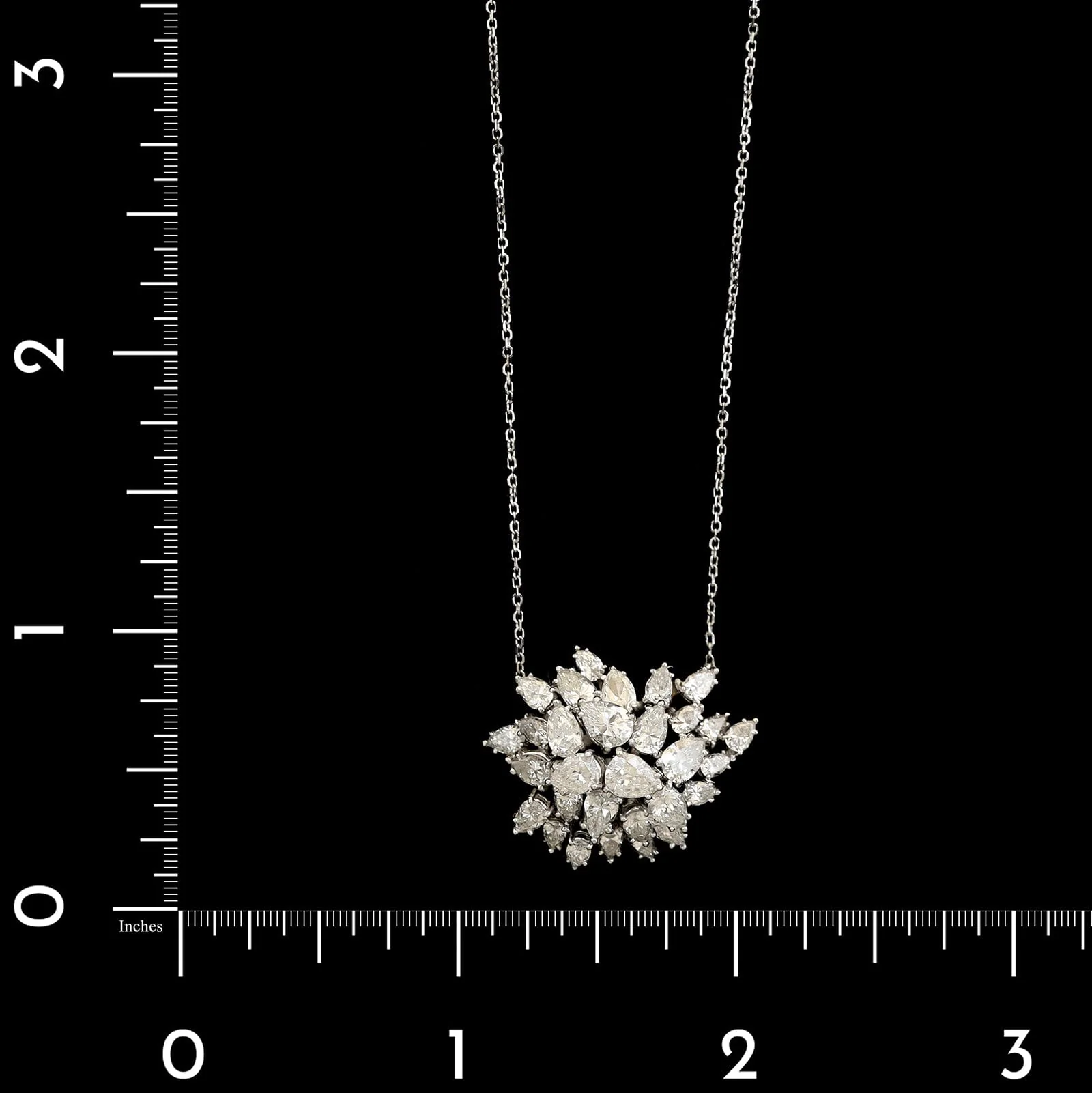 14K White Gold Estate Diamond Pendant Necklace - Image 4