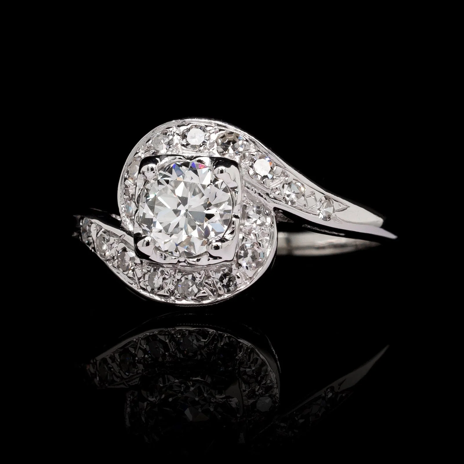 14K White Gold Estate Diamond Ring