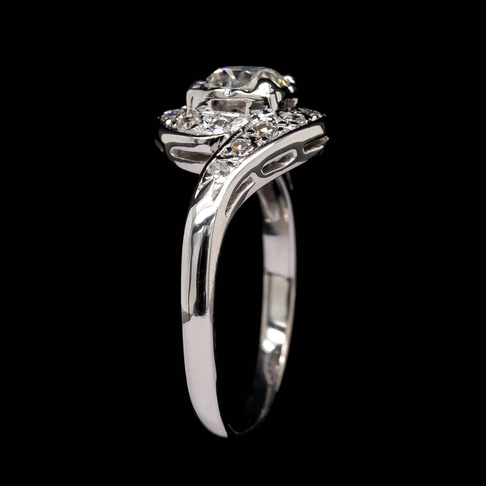 14K White Gold Estate Diamond Ring - Image 2