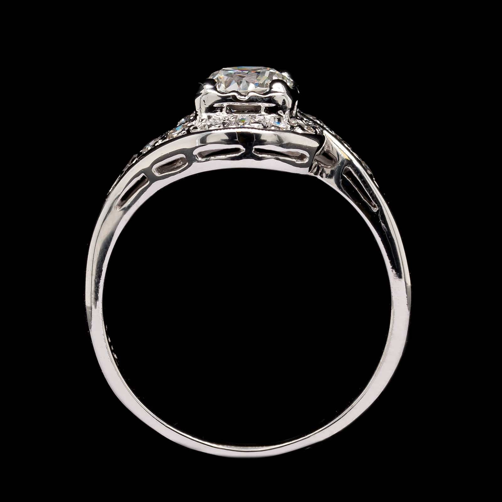 14K White Gold Estate Diamond Ring - Image 3
