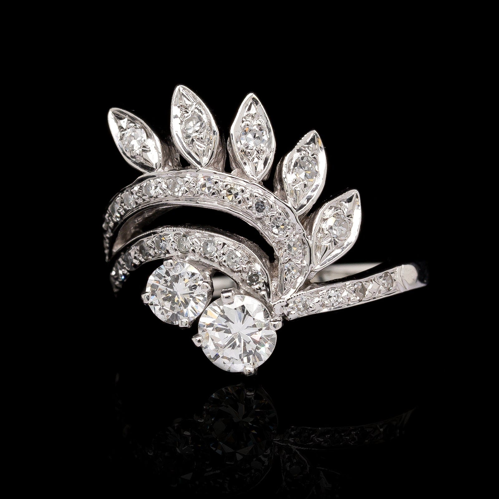 14K White Gold Estate Diamond Ring