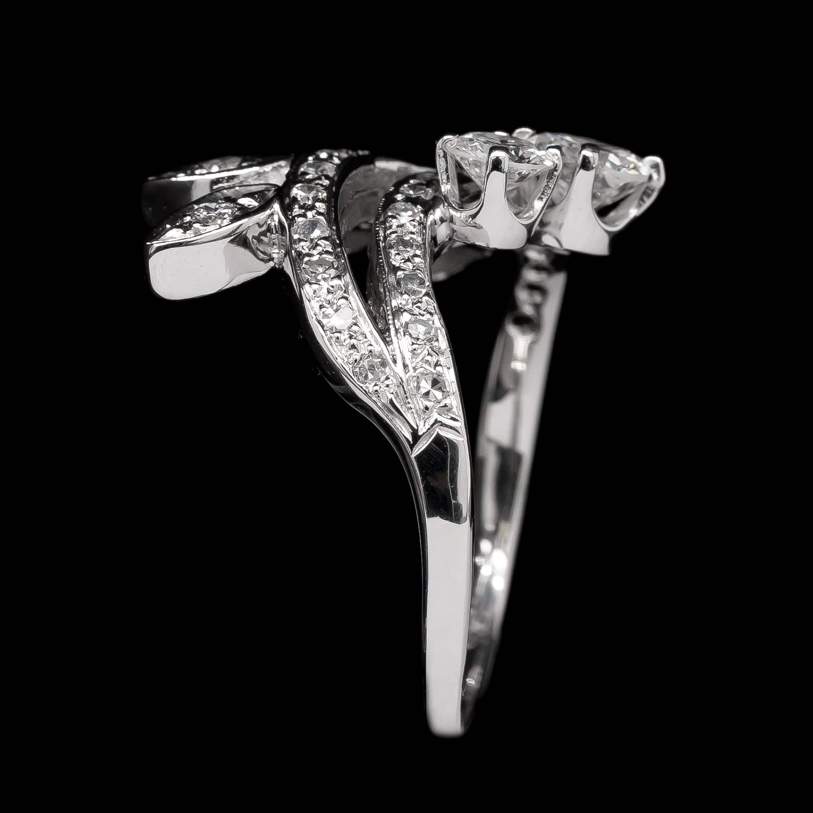 14K White Gold Estate Diamond Ring - Image 2