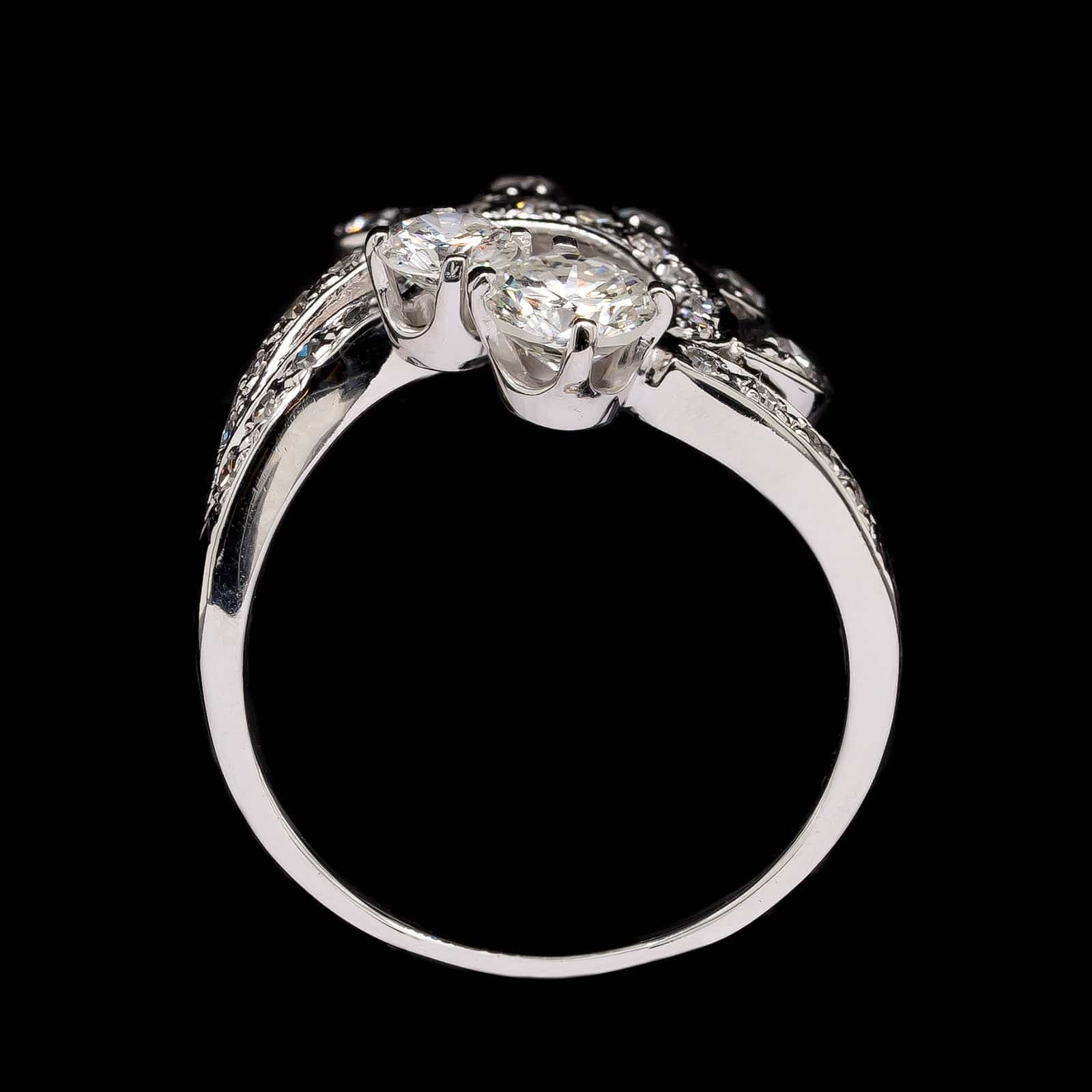 14K White Gold Estate Diamond Ring - Image 3