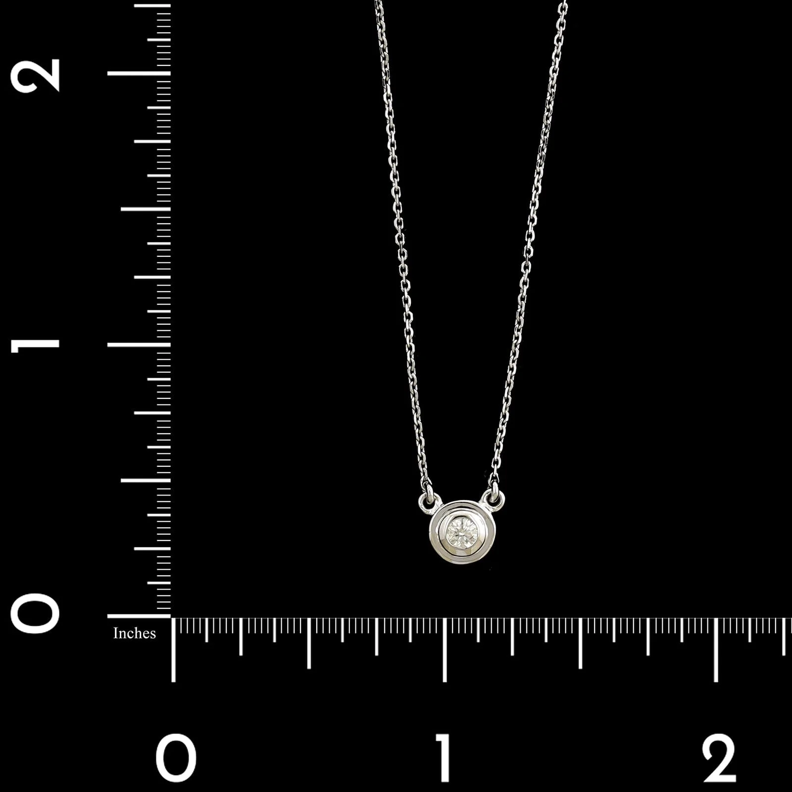 14K White Gold Estate Diamond Solitaire Pendant Necklace - Image 4