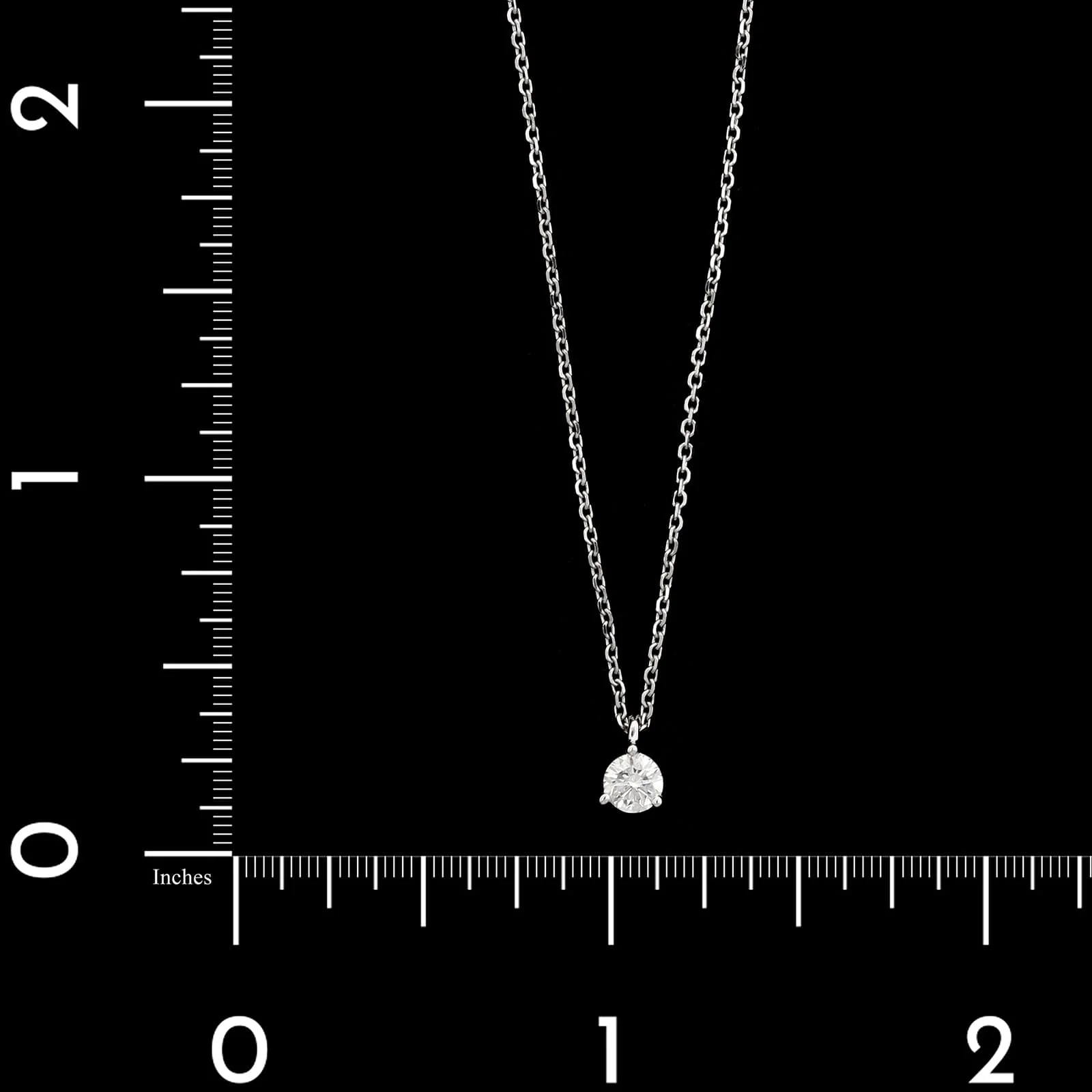 14K White Gold Estate Diamond Solitaire Pendant Necklace - Image 4
