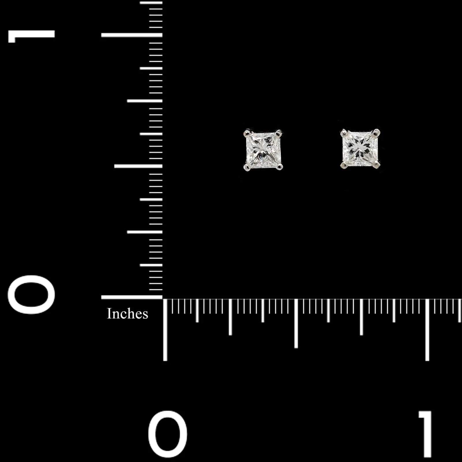 14K White Gold Estate Diamond Stud Earrings - Image 2