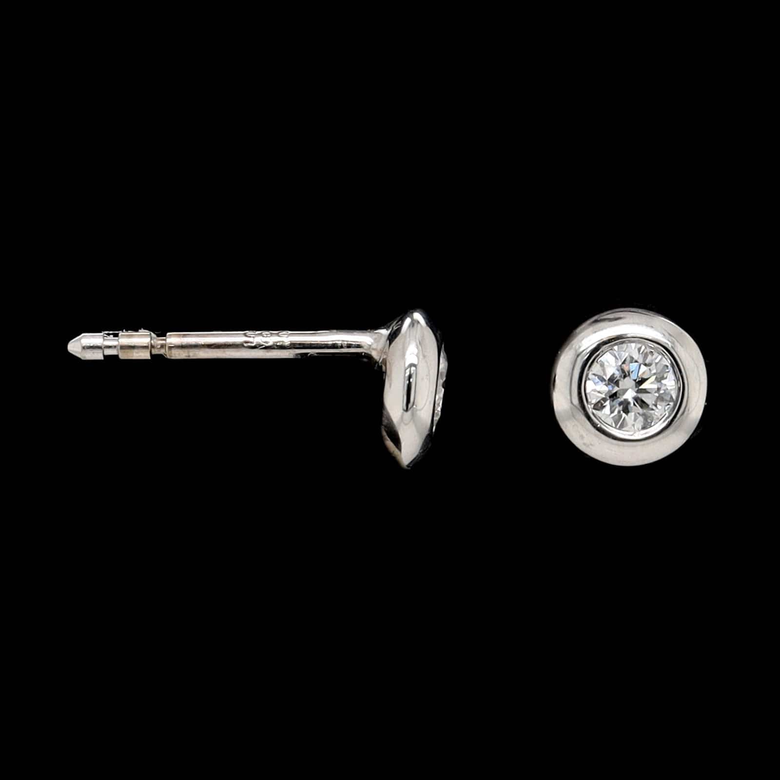 14K White Gold Estate Diamond Stud Earrings