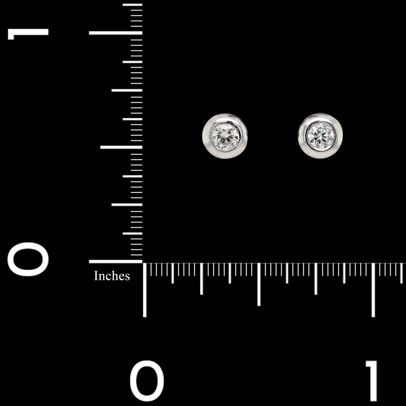 14K White Gold Estate Diamond Stud Earrings - Image 2