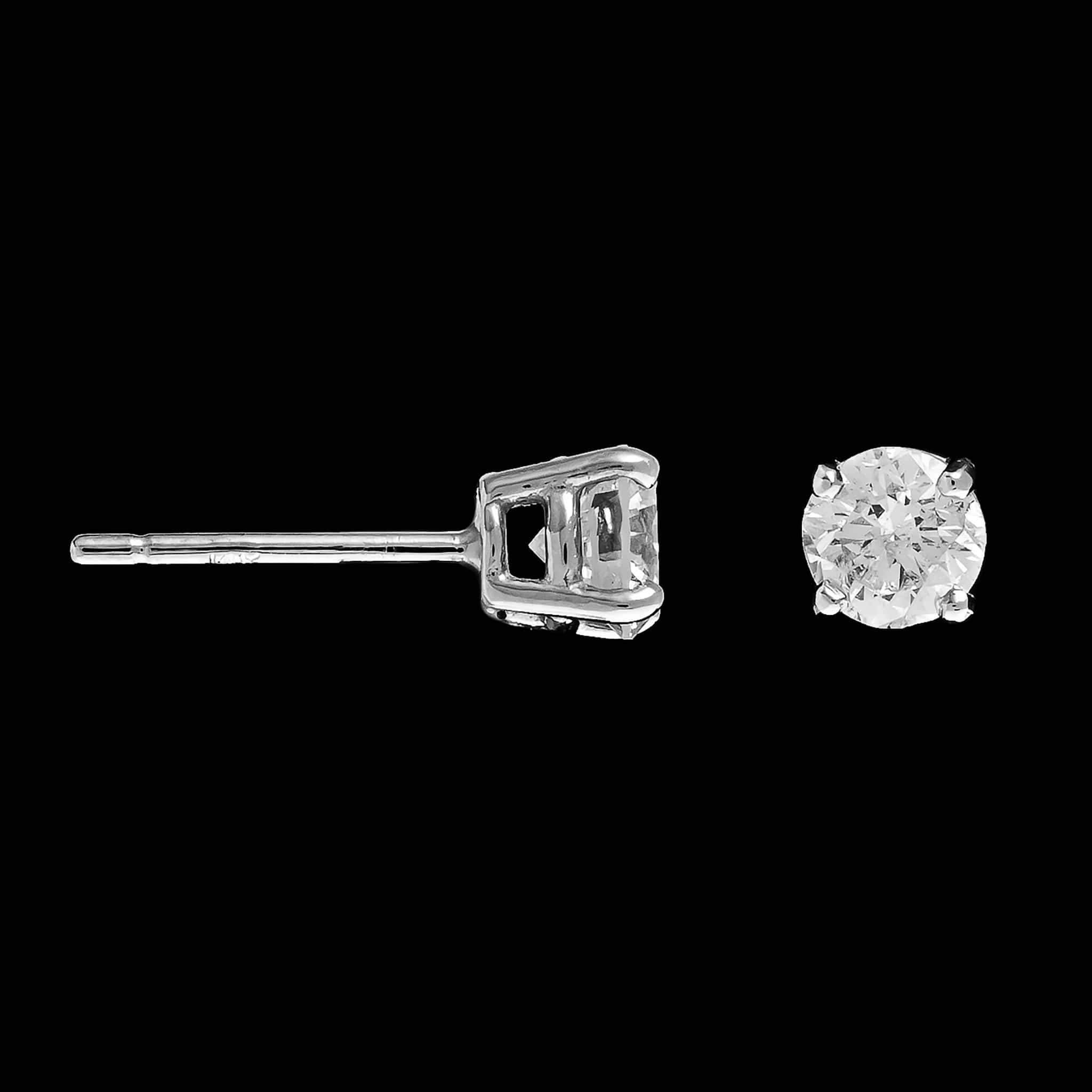 14K White Gold Estate Diamond Stud Earrings