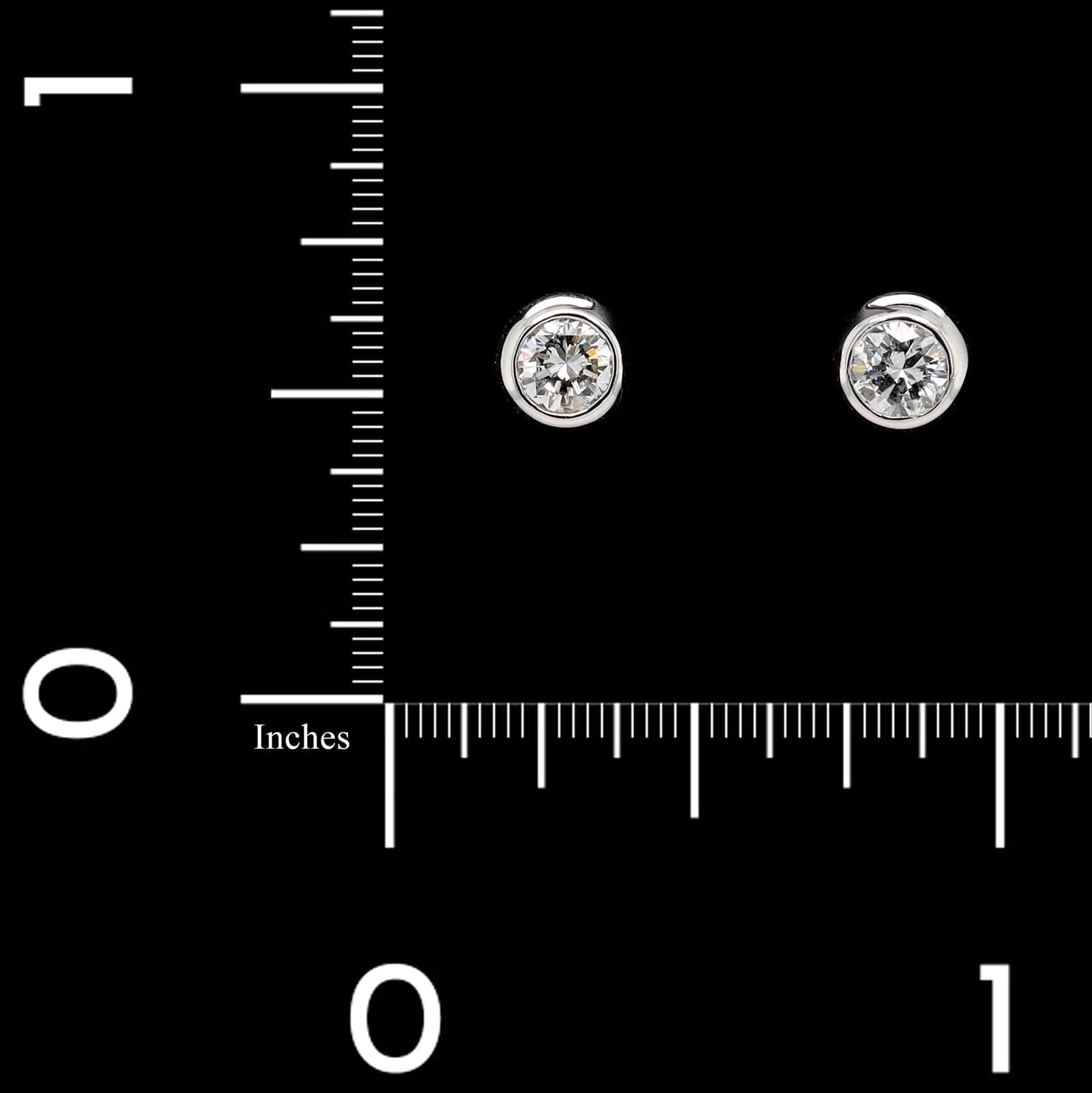 14K White Gold Estate Diamond Studs - Image 2