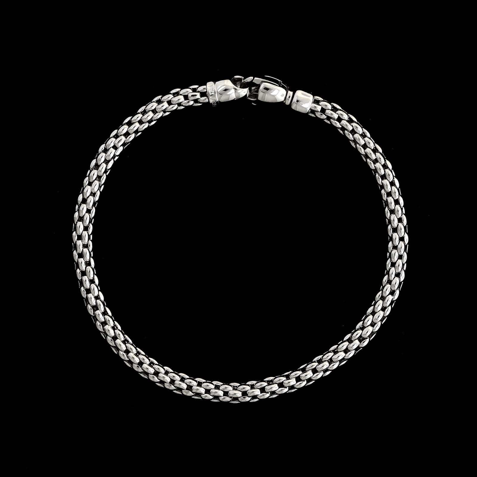 14K White Gold Estate Fancy Link Bracelet