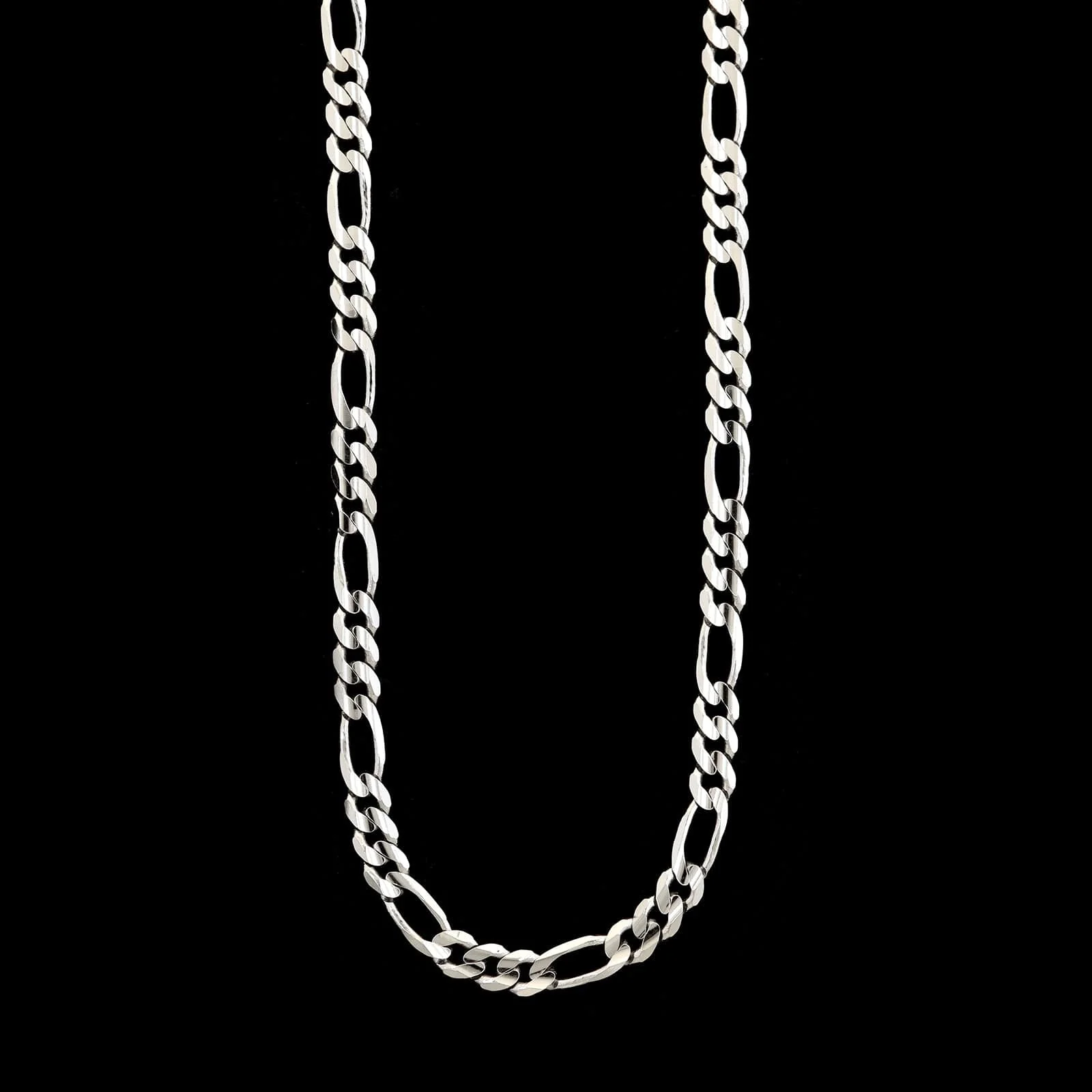 14K White Gold Estate Figaro Chain
