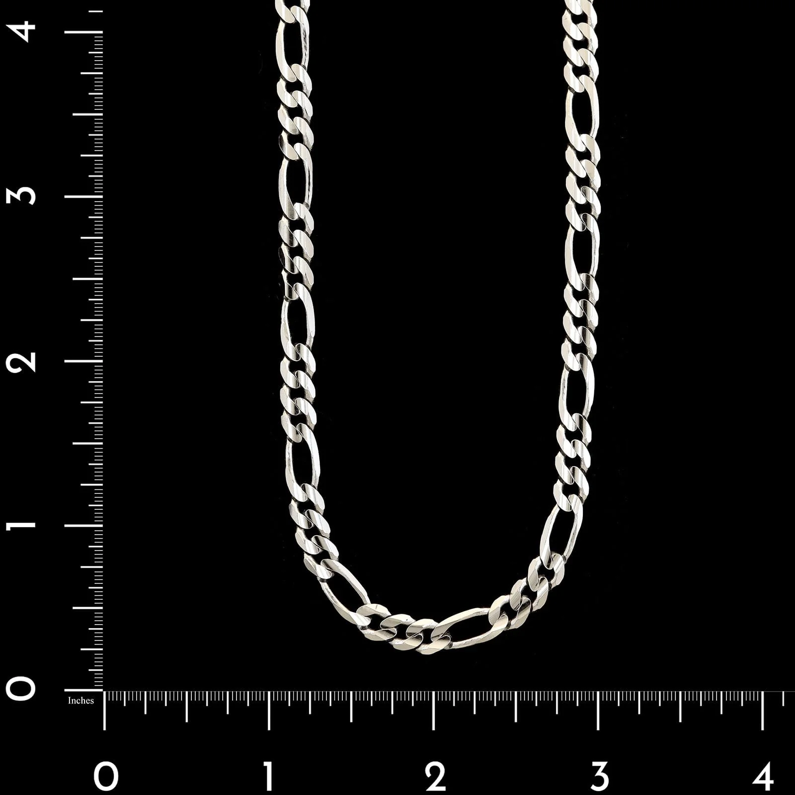 14K White Gold Estate Figaro Chain - Image 3