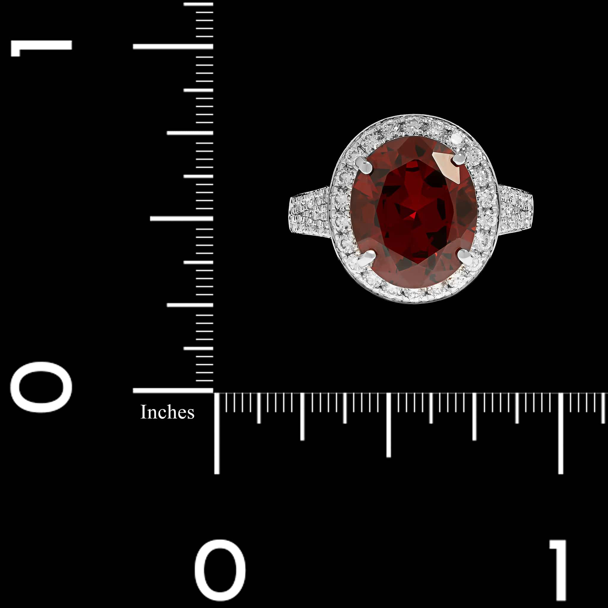 14K White Gold Estate Garnet and Diamond Ring - Image 3