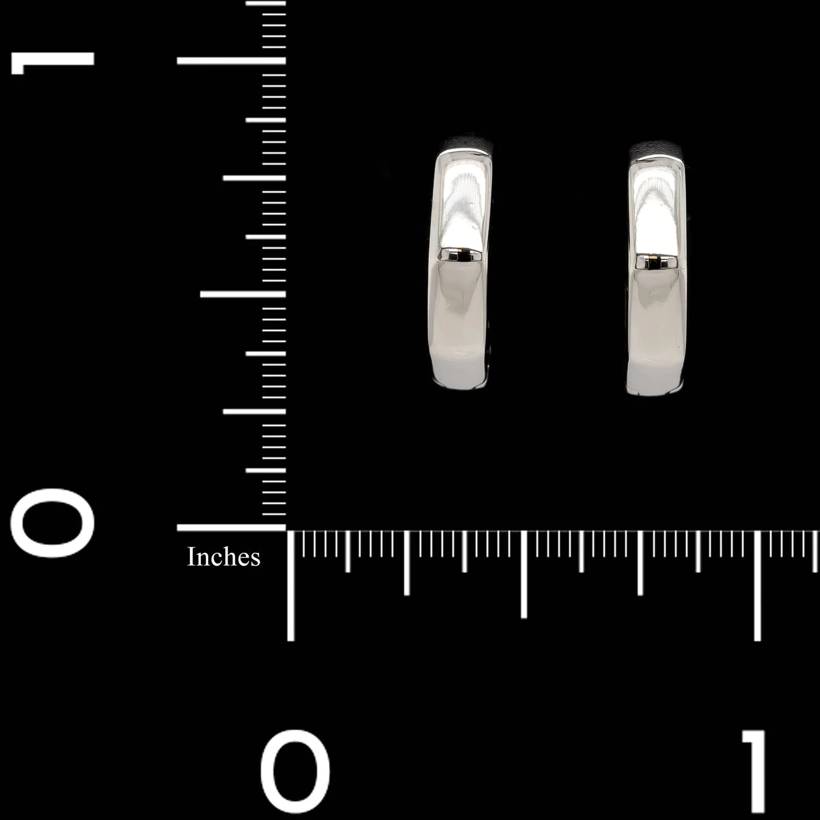 14K White Gold Estate Hinged Hoop Earrings - Image 2