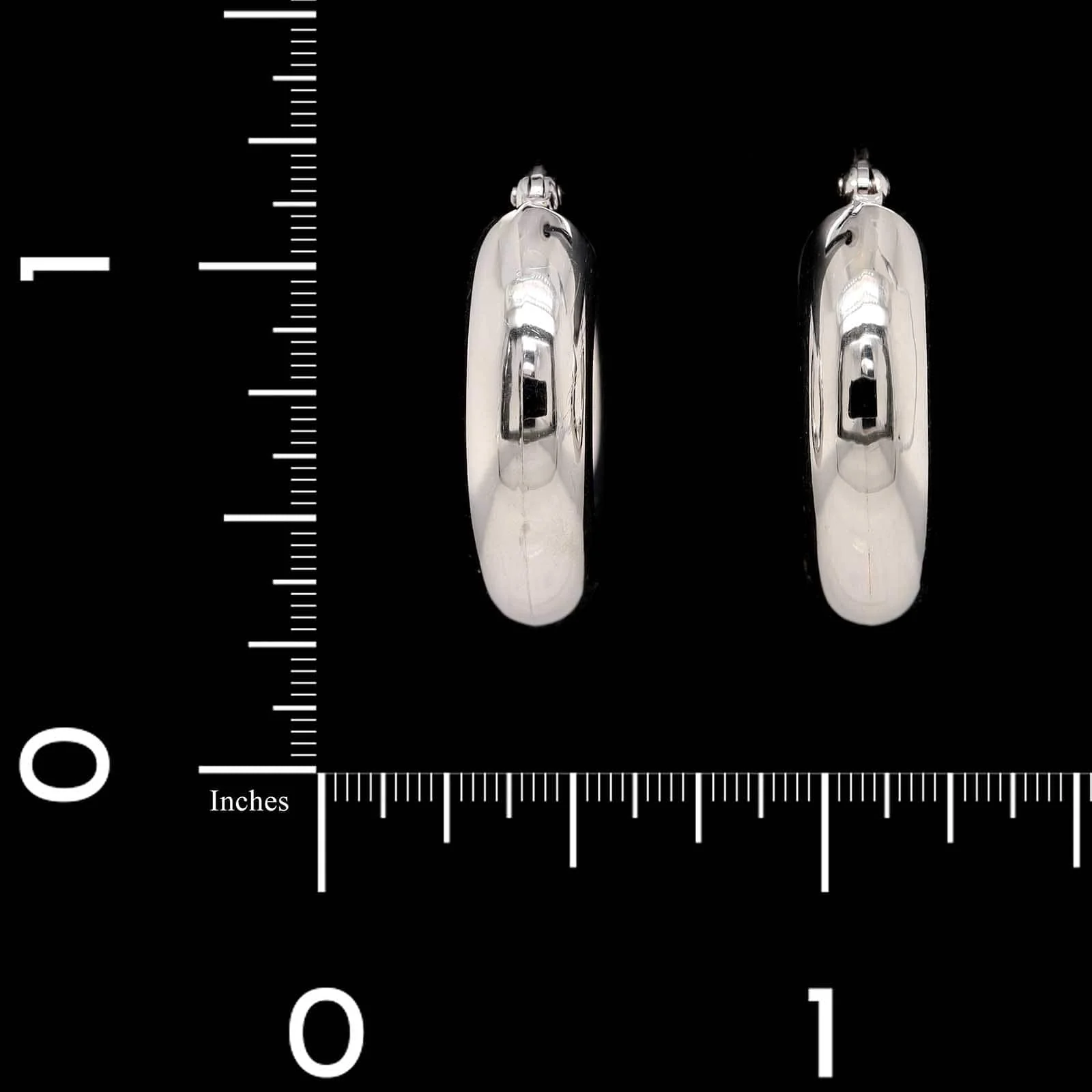 14K White Gold Estate Hoop Earrings - Image 2