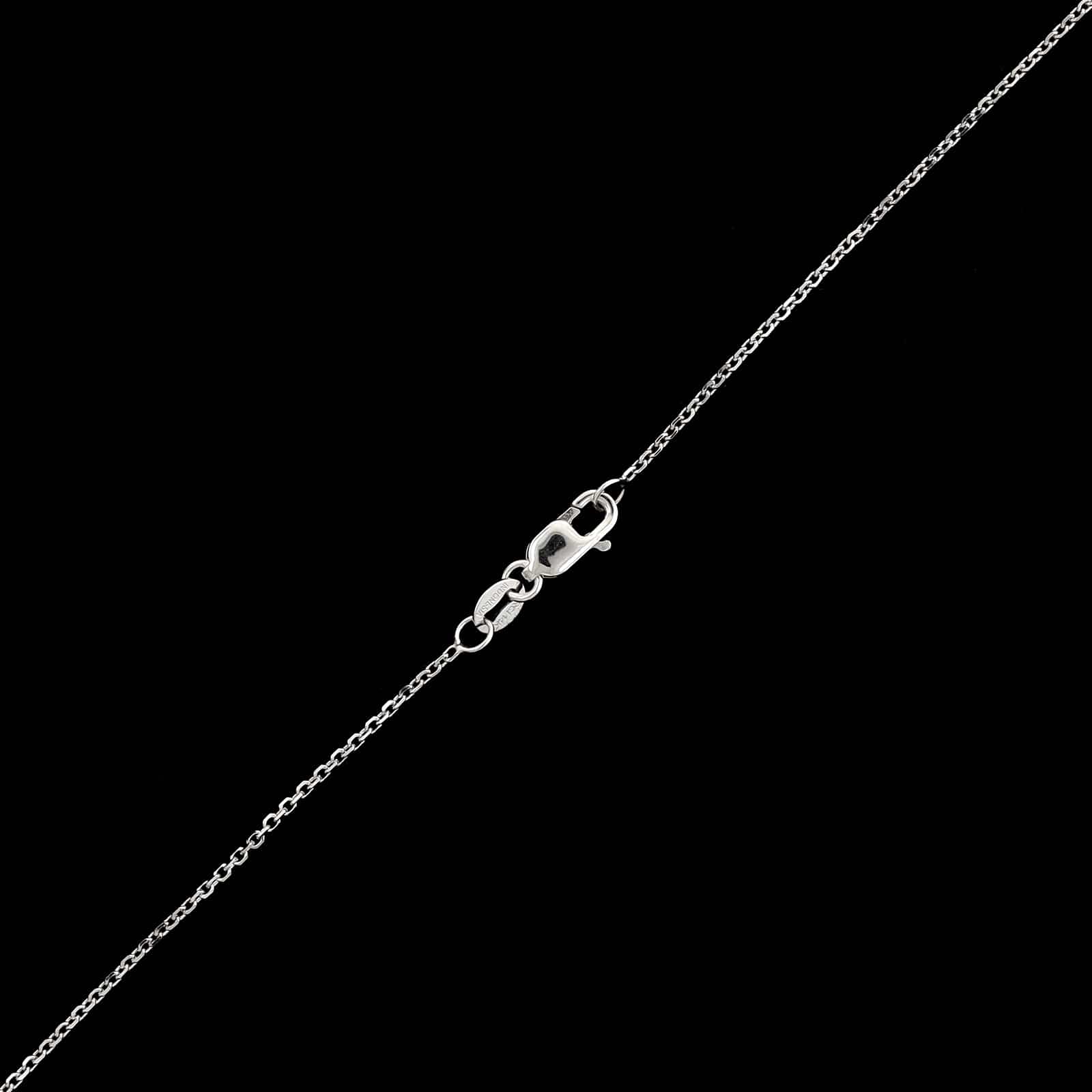 14K White Gold Estate Iolite and Diamond Pendant Necklace - Image 3