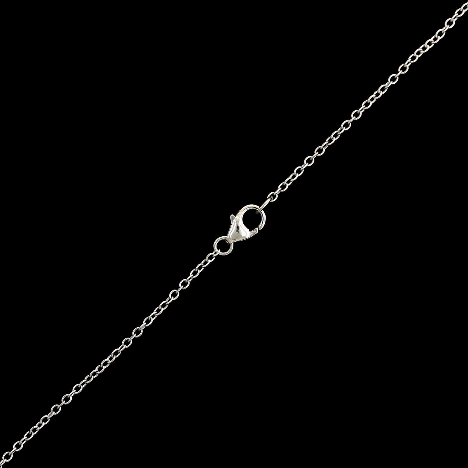 14K White Gold Estate Labradorite and Diamond Pendant Necklace - Image 3