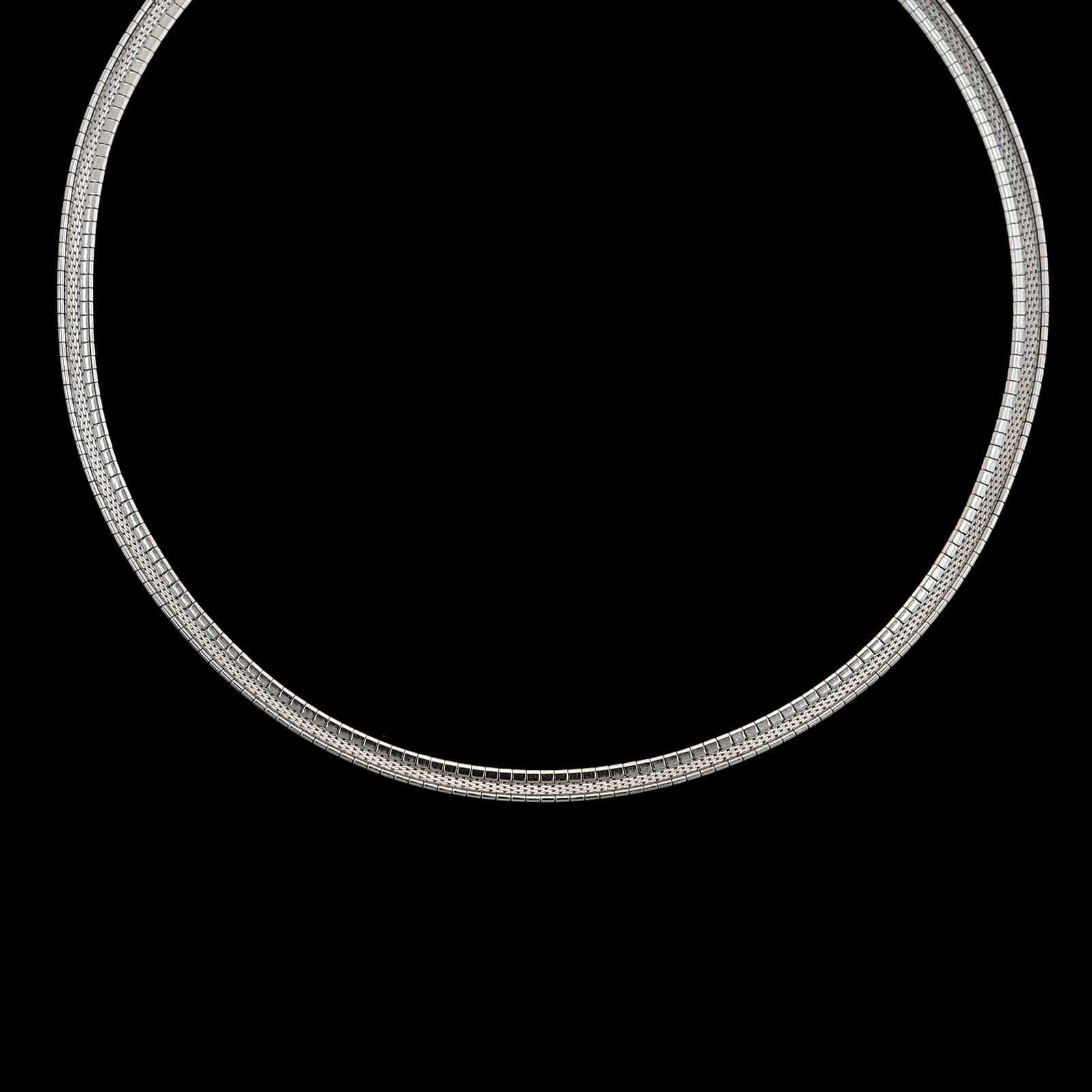 14K White Gold Estate Omega Chain Necklace - Image 2