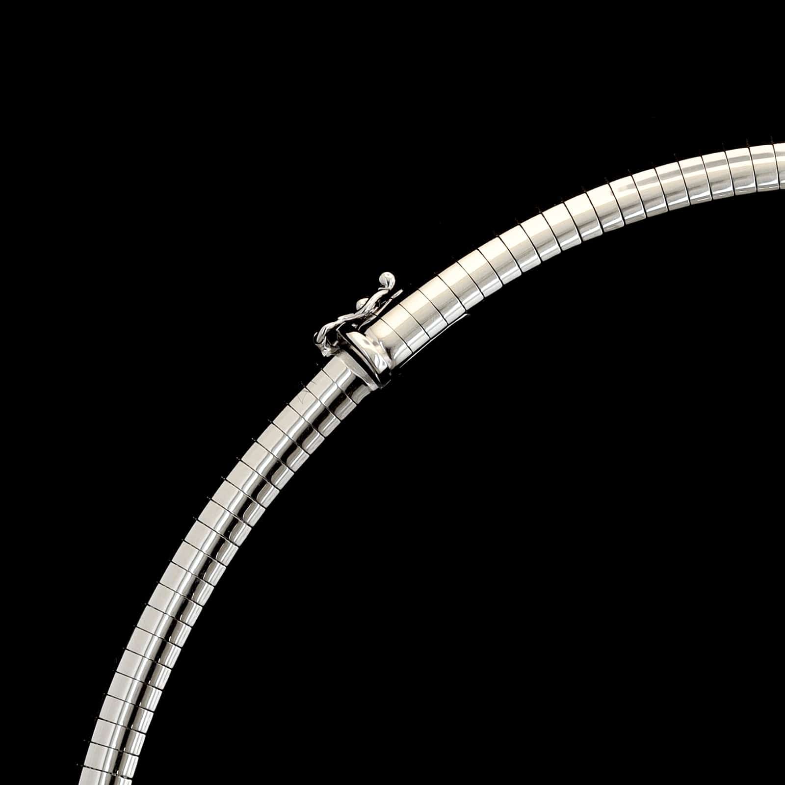 14K White Gold Estate Omega Chain Necklace - Image 3