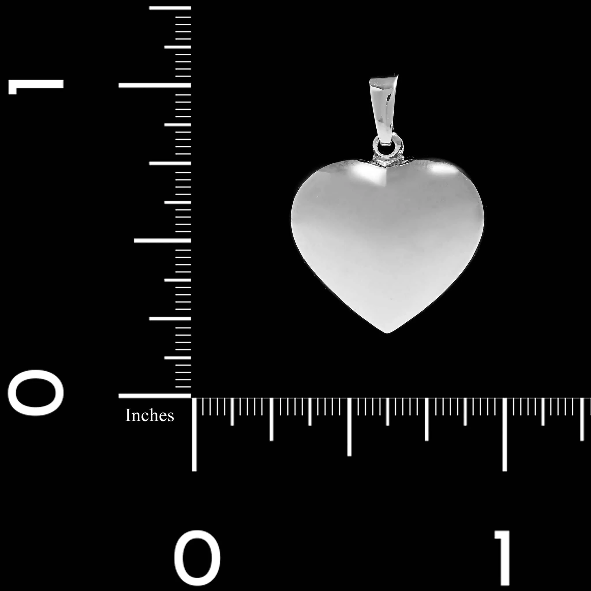 14K White Gold Estate Puffed Heart Pendant - Image 2