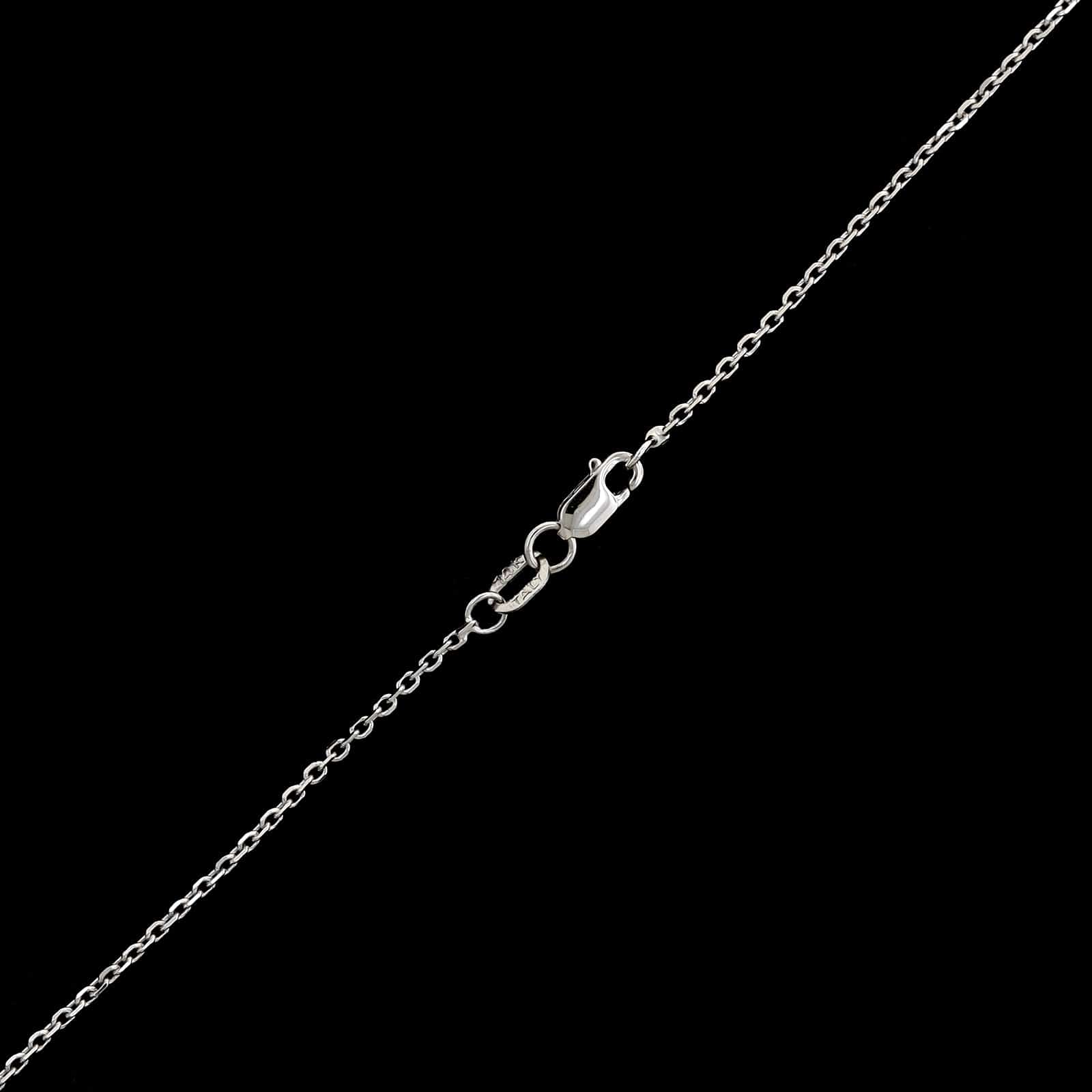 14K White Gold Estate Sapphire and Diamond Heart Pendant Necklace - Image 3