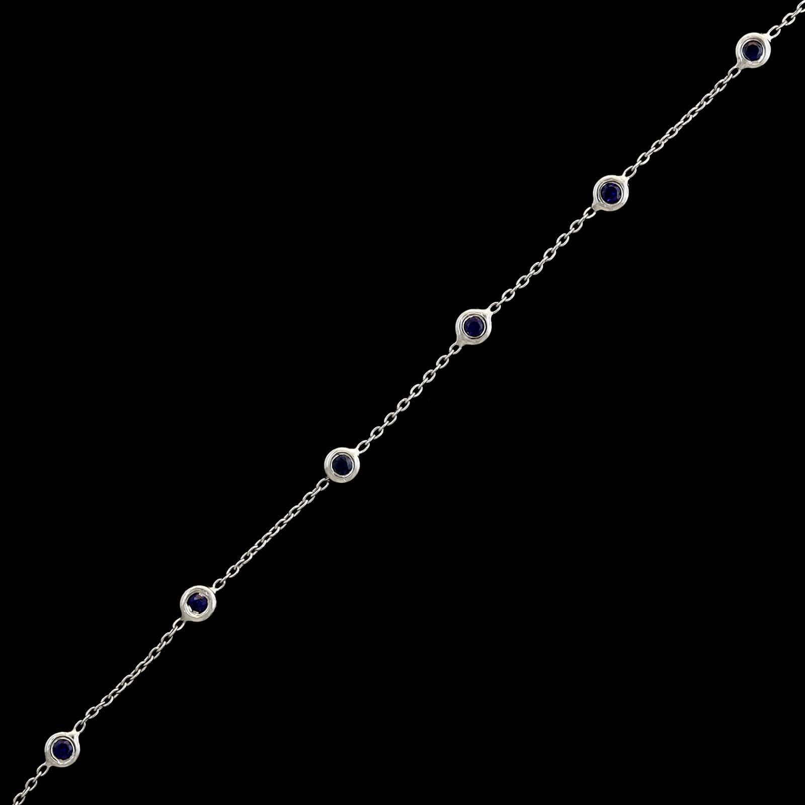 14K White Gold Estate Sapphire Bracelet - Image 2