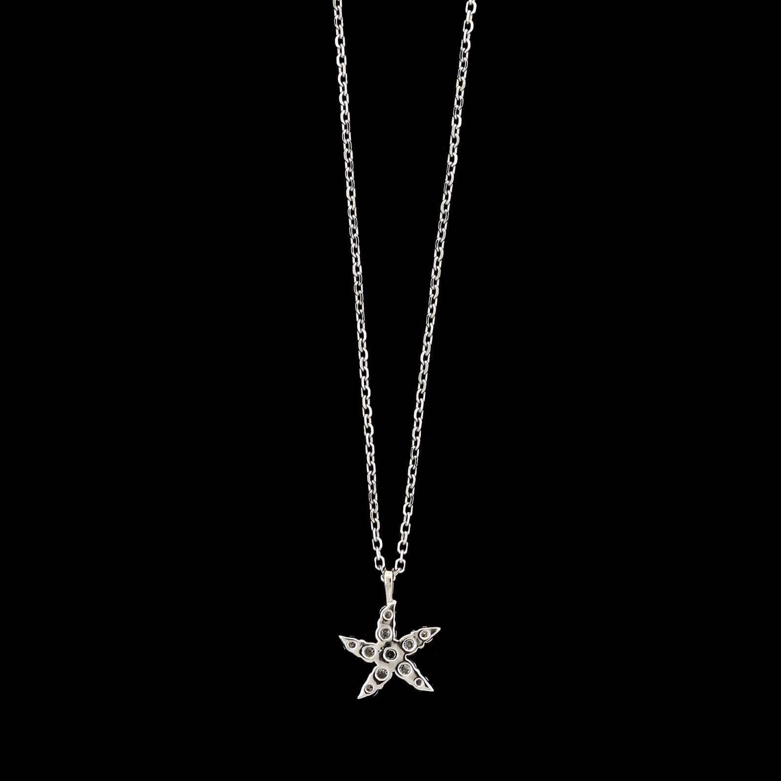 14K White Gold Estate Starfish Pendant Necklace - Image 2