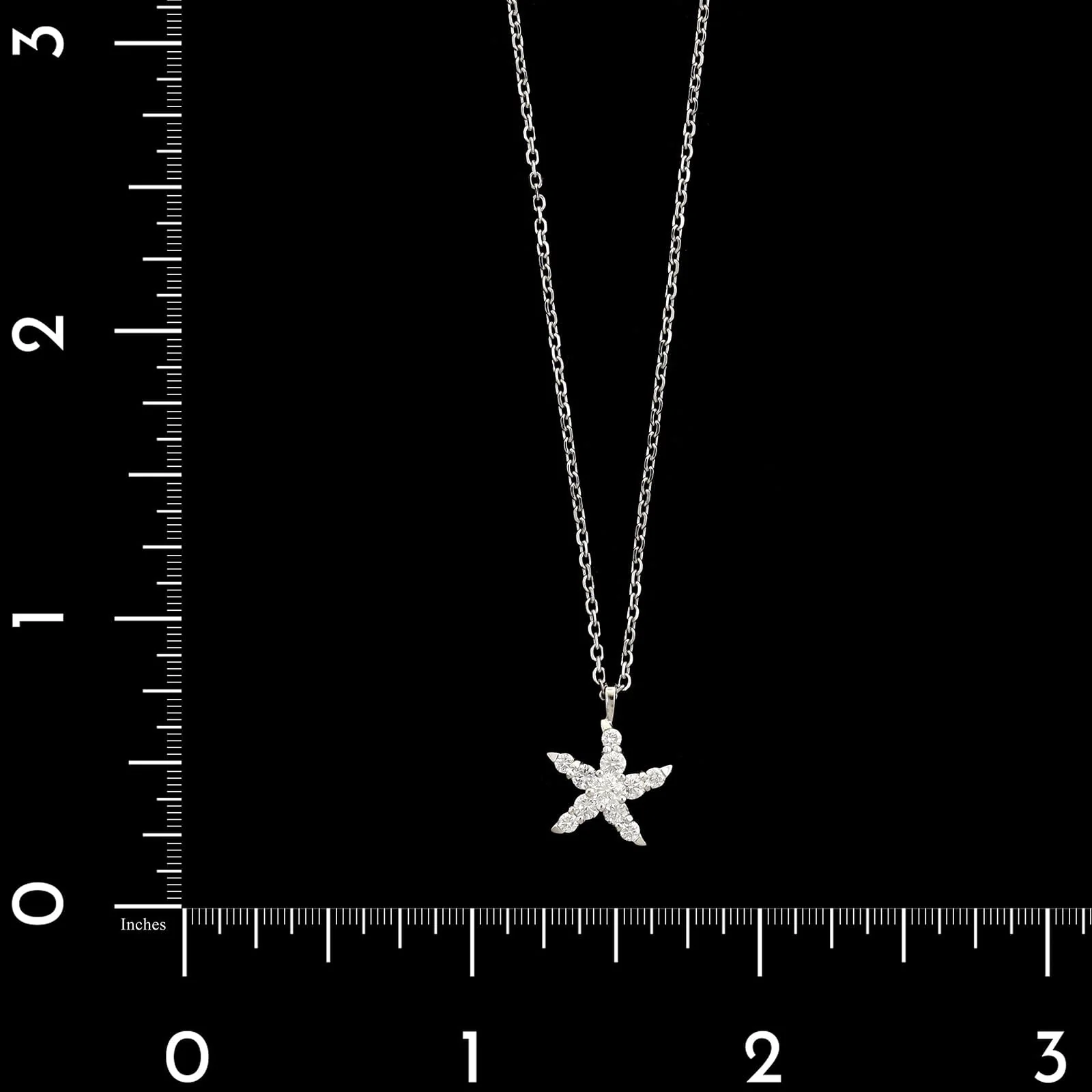 14K White Gold Estate Starfish Pendant Necklace - Image 4