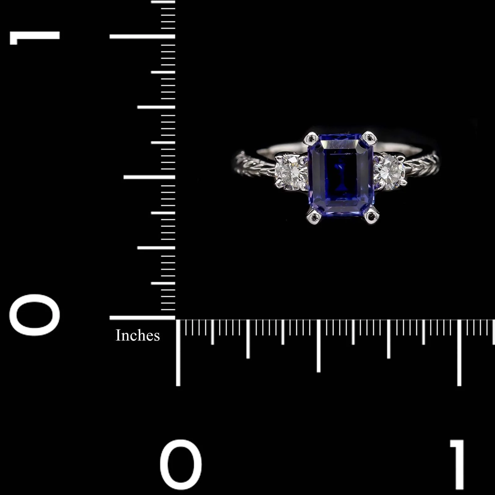 14K White Gold Estate Tanzanite and Diamond Ring - Image 4