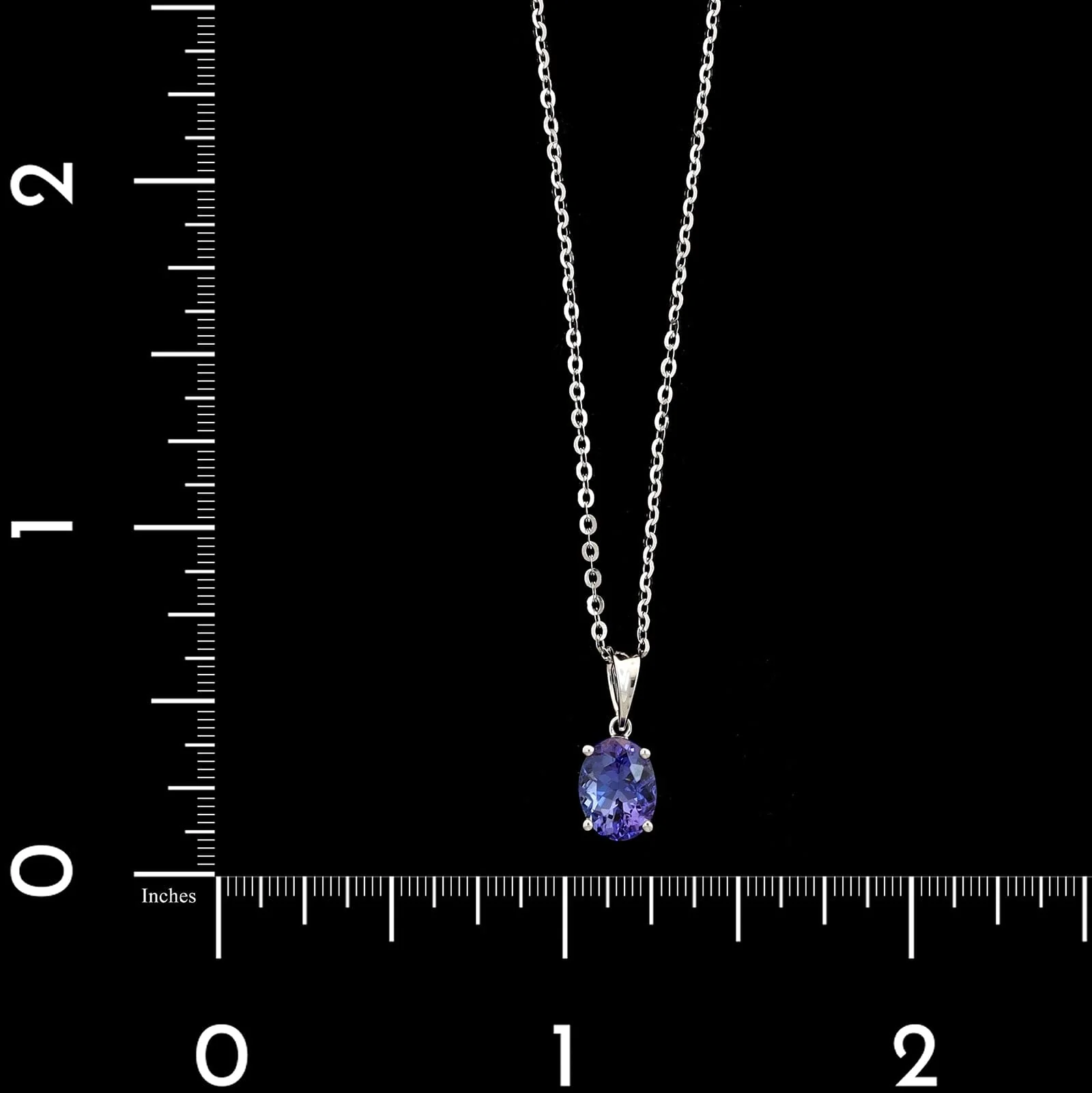 14K White Gold Estate Tanzanite Pendant Necklace - Image 4