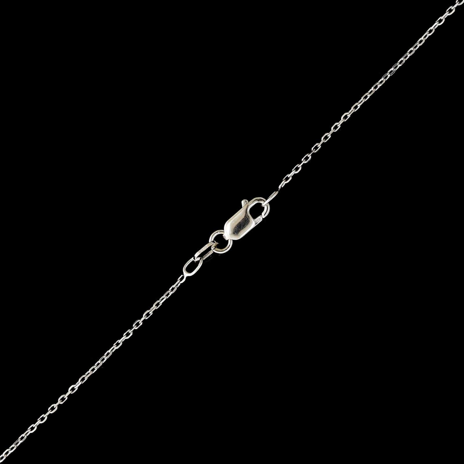 14K White Gold Estate Three Stone Diamond Pendant Necklace - Image 3